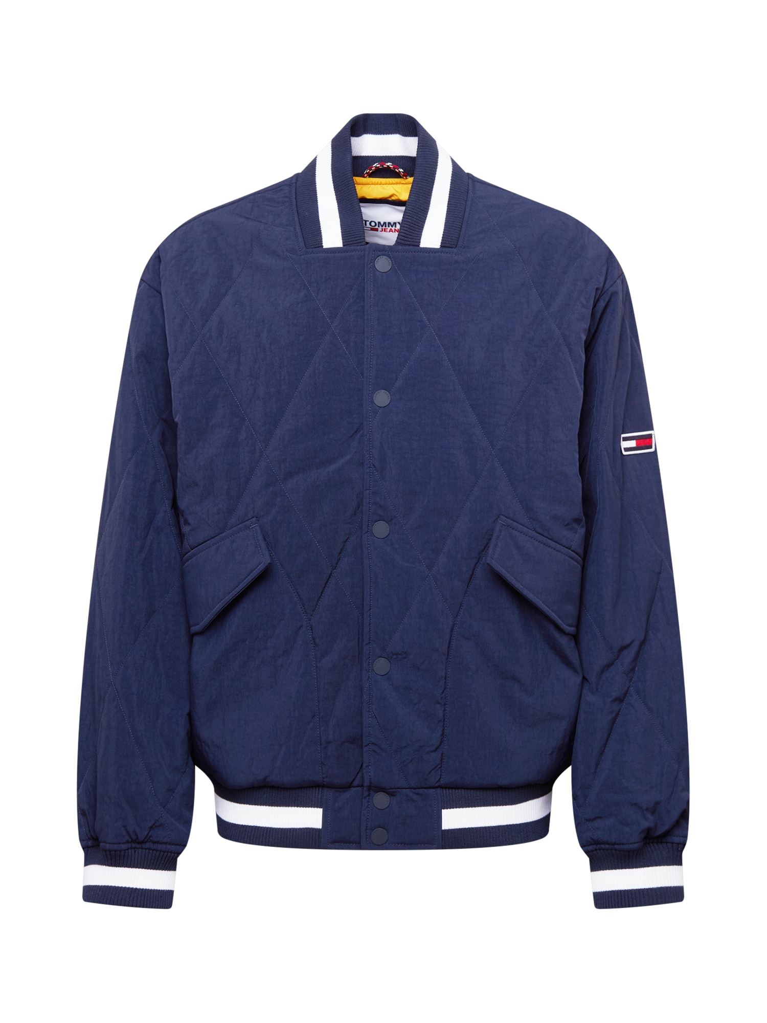 Tommy Jeans Prehodna jakna 'Diamond'  modra / rdeča / bela