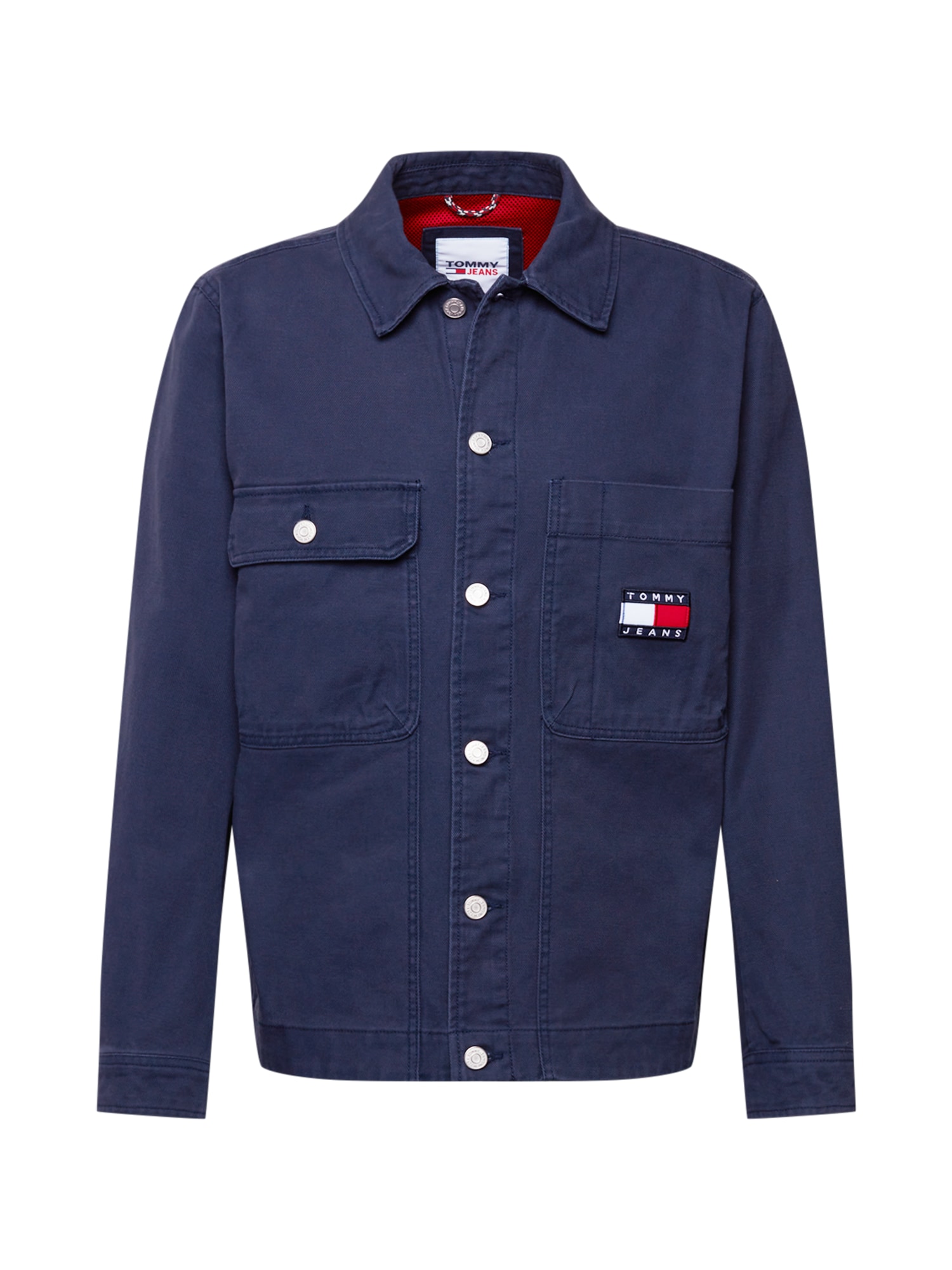 Tommy Jeans Prehodna jakna  mornarska / rdeča / bela