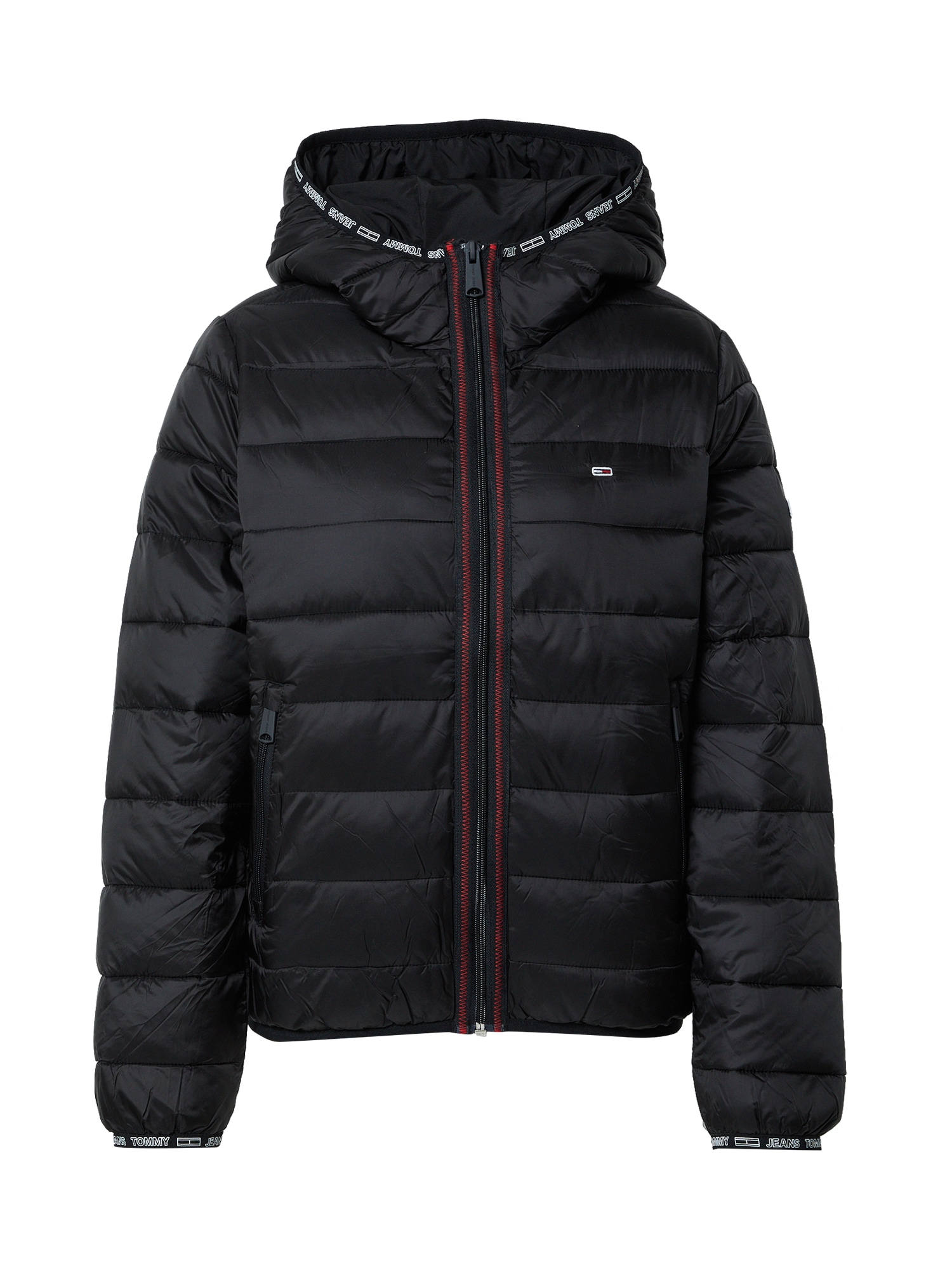 Tommy Jeans Prehodna jakna  rdeča / črna / bela