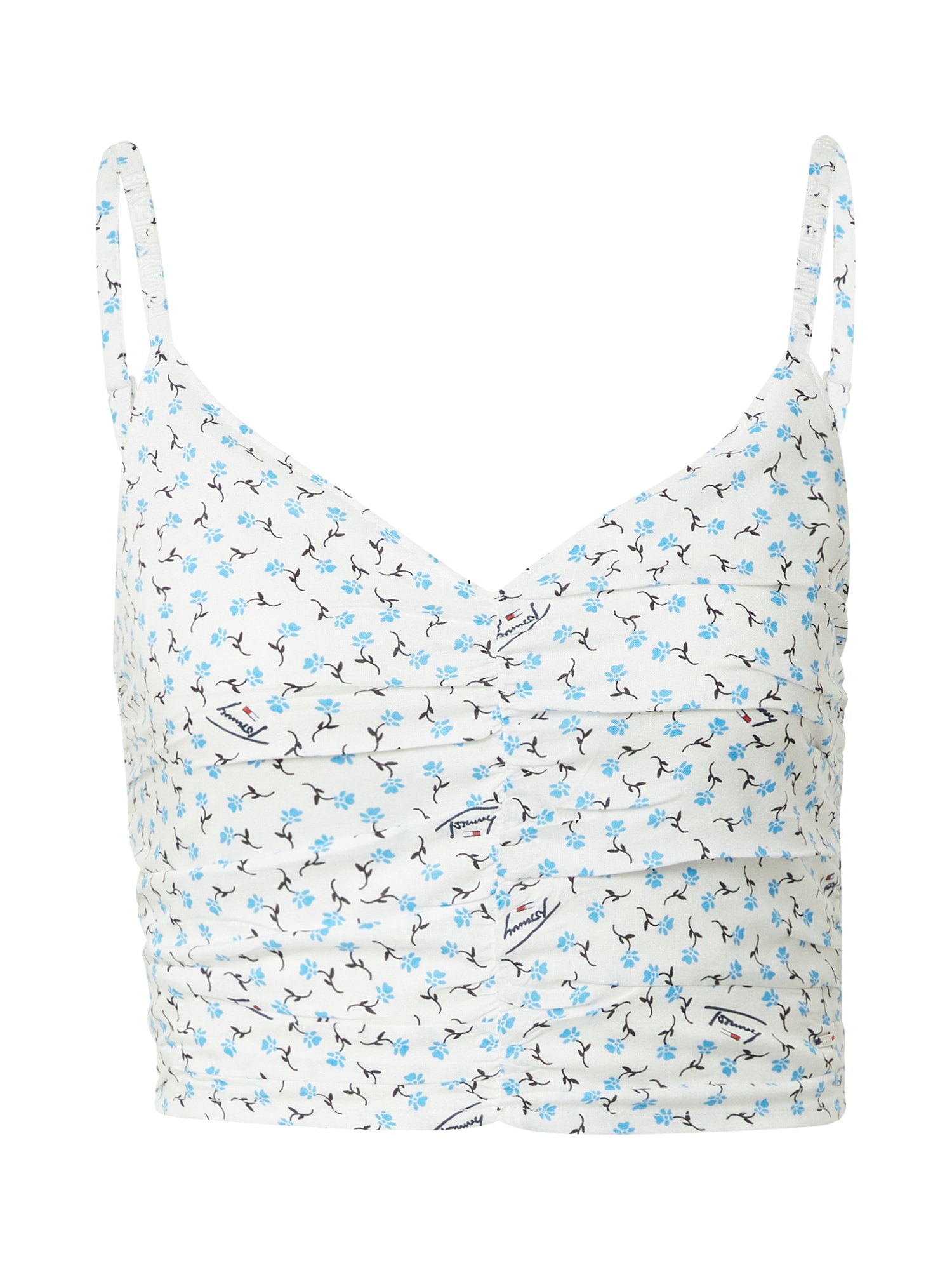 Tommy Jeans Top  svetlo modra / črna / bela