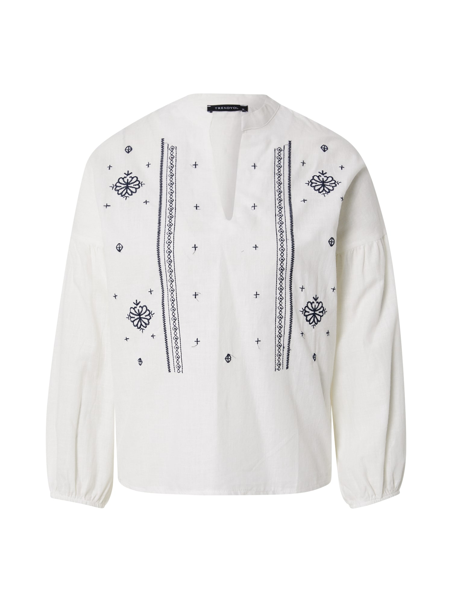 Trendyol Bluza  temno modra / bela