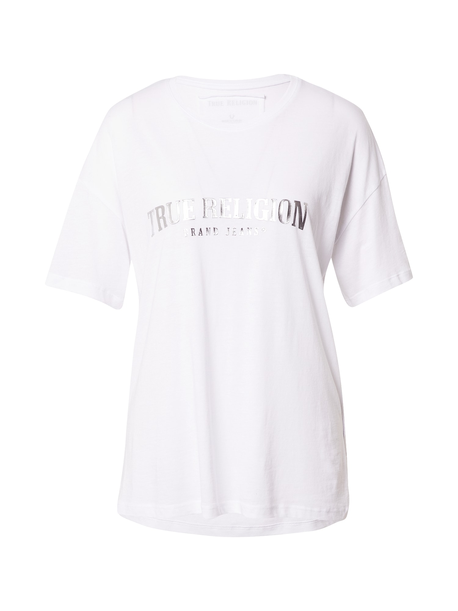 True Religion Majica  srebrna / bela