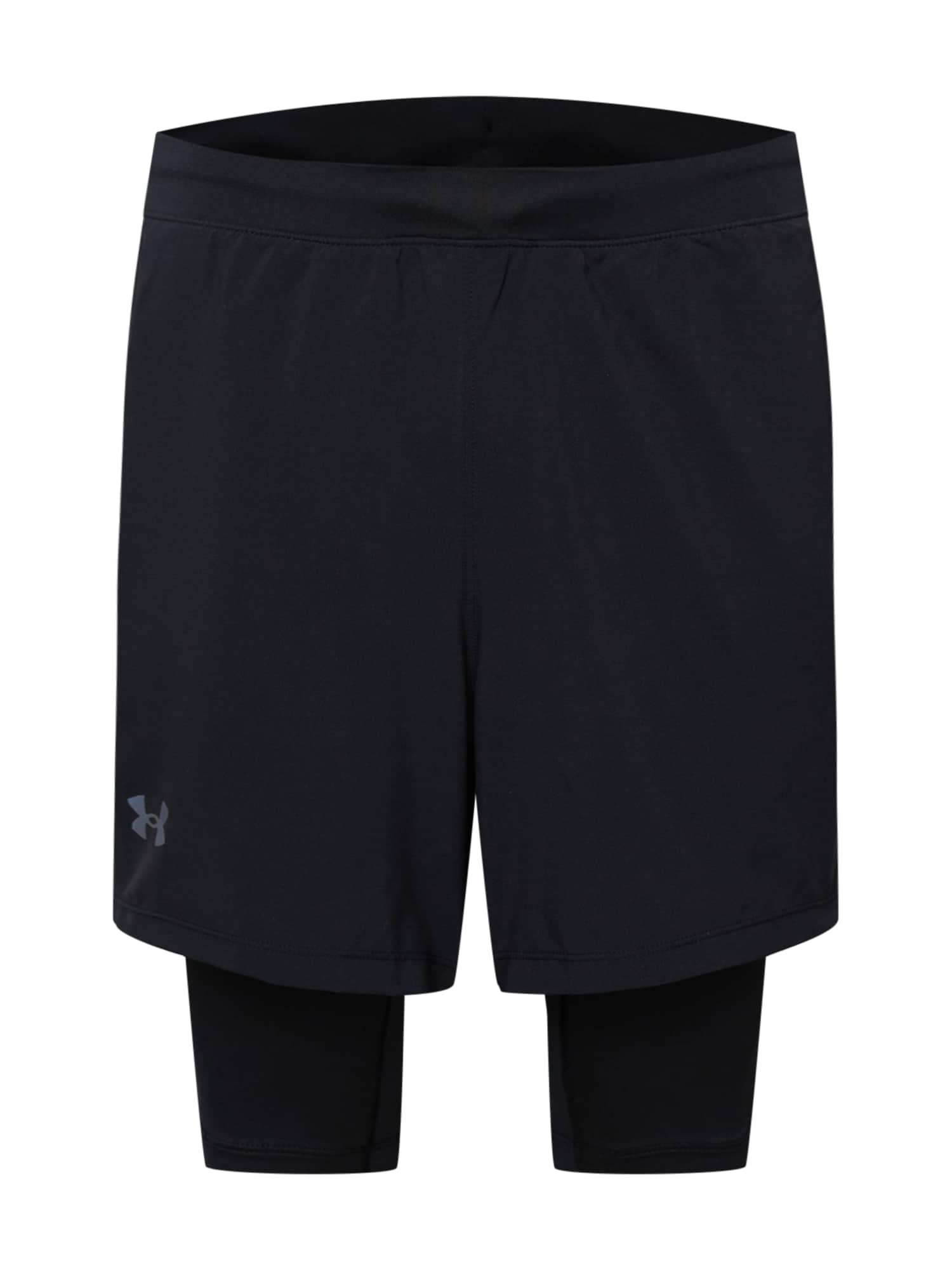 UNDER ARMOUR Športne hlače 'Launch 5'  kamen / črna