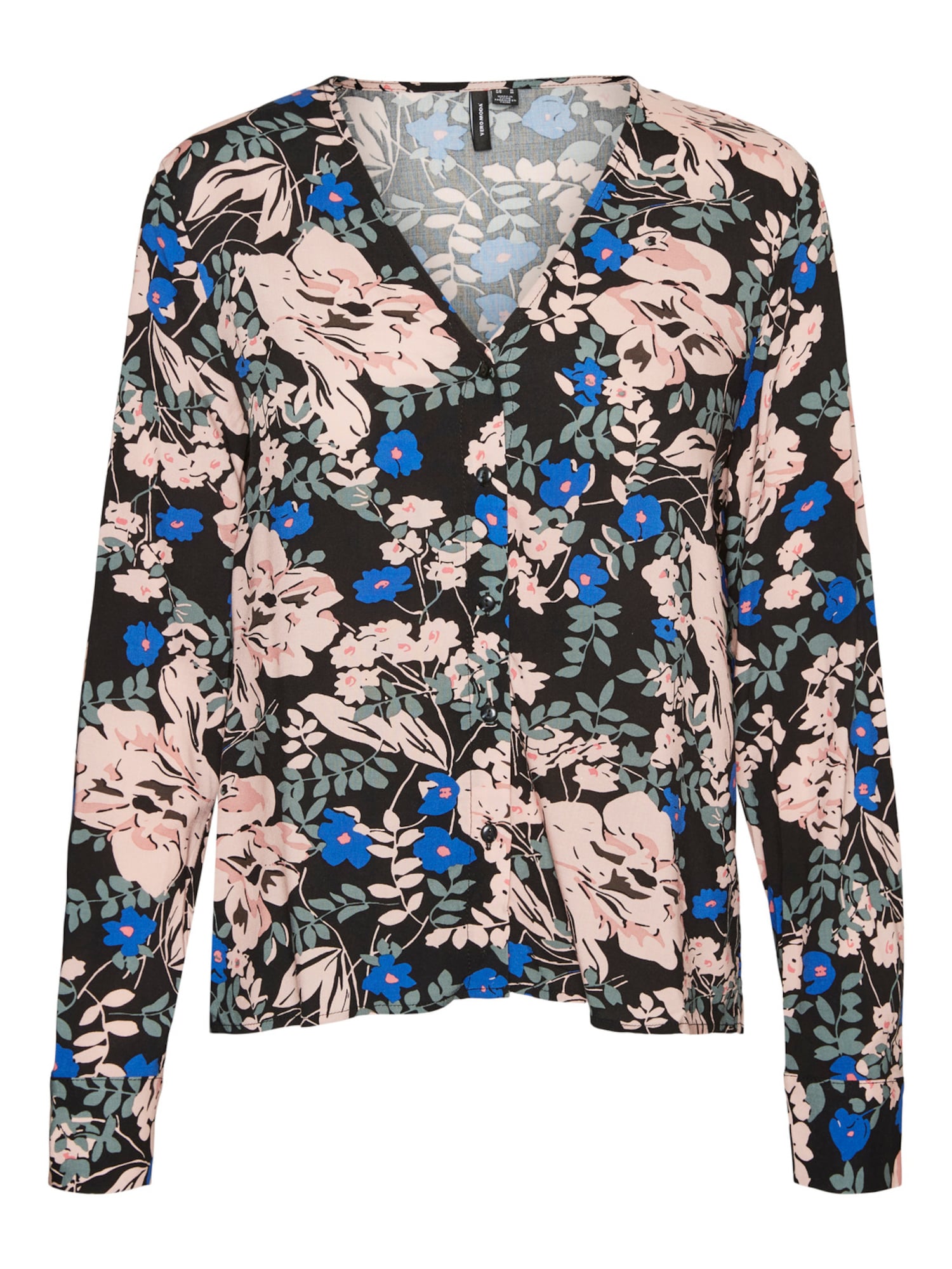 VERO MODA Bluza 'Ane'  modra / zelena / rosé / črna