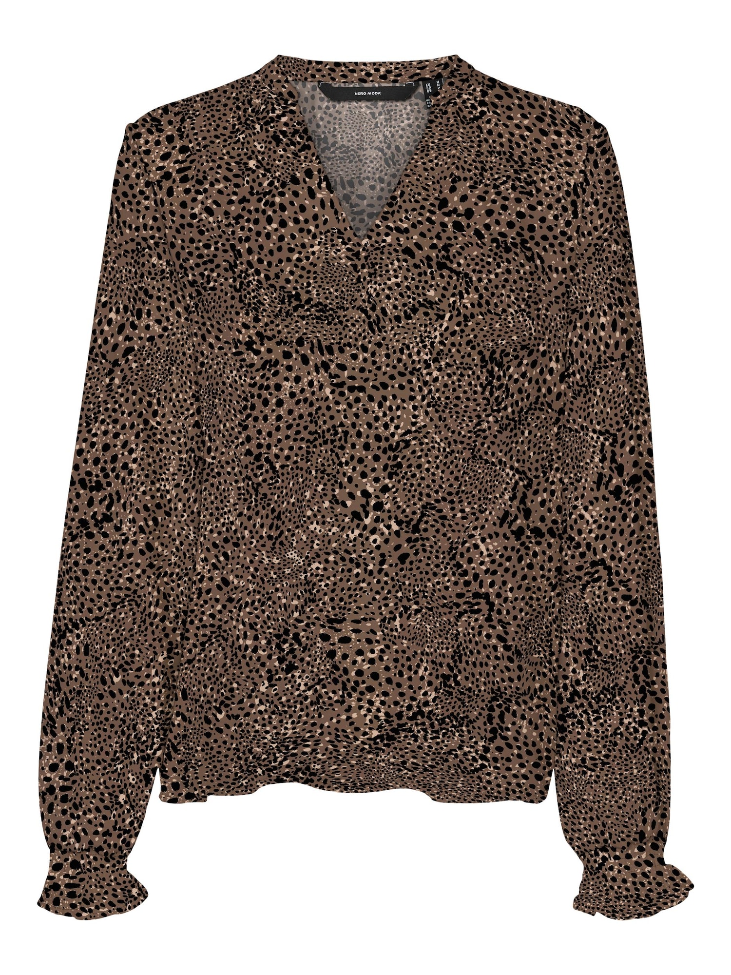 VERO MODA Bluza 'Anna'  rjava / kapučino / črna