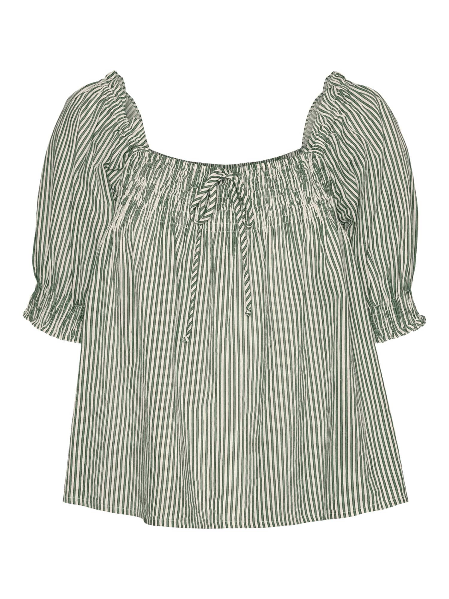 VERO MODA Bluza 'Annabelle'  zelena / bela