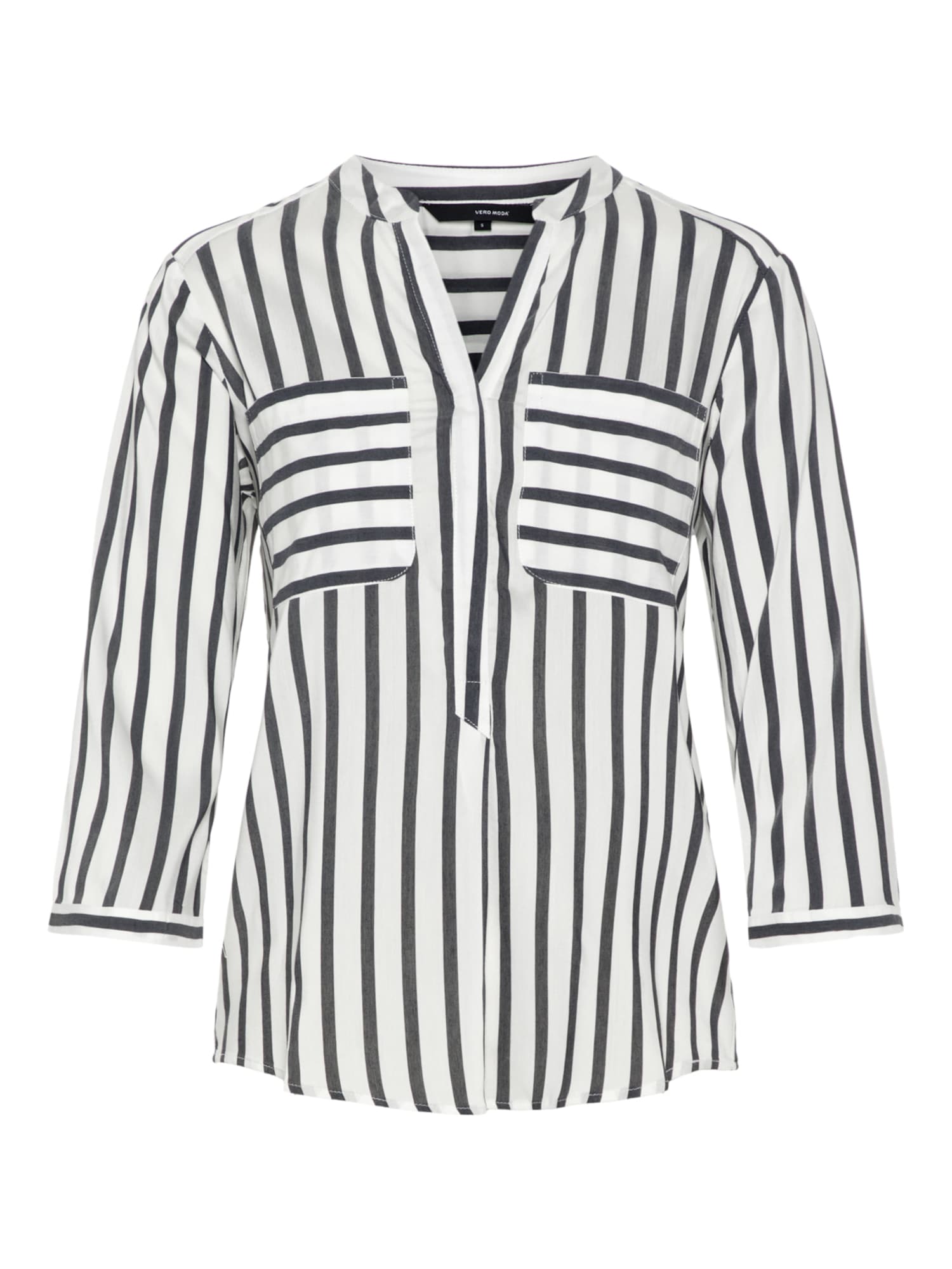 VERO MODA Bluza 'Erika'  temno siva / bela