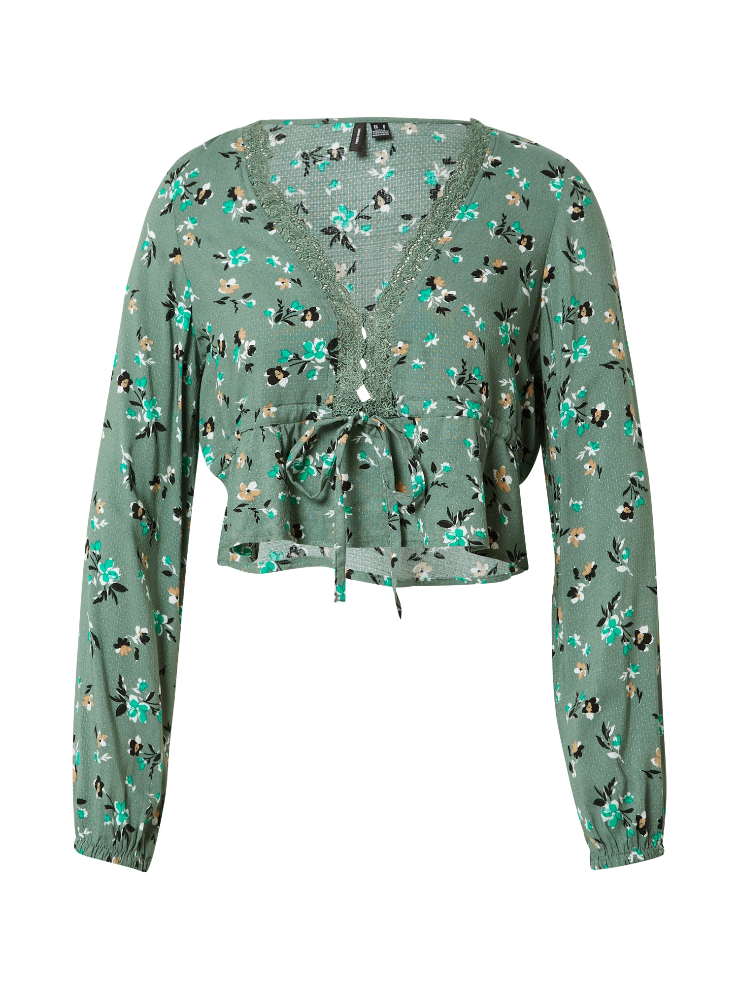VERO MODA Bluza 'ICO'  svetlo rjava / žad / temno zelena / črna / bela