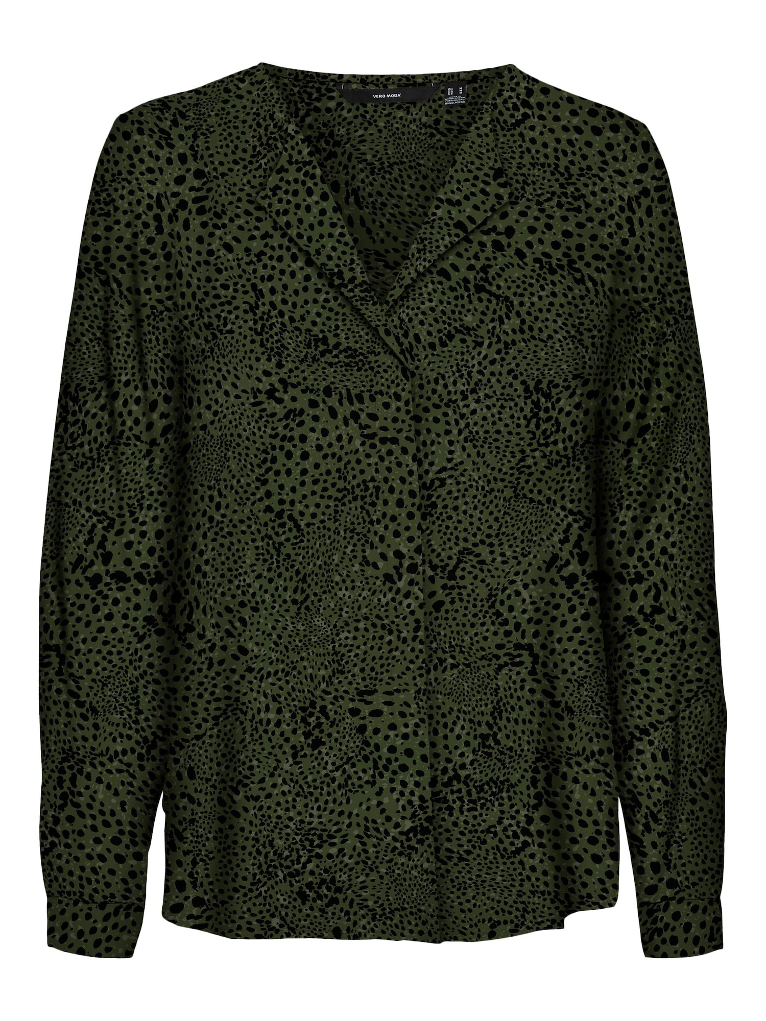 VERO MODA Bluza 'Macy'  svetlo siva / oliva / črna