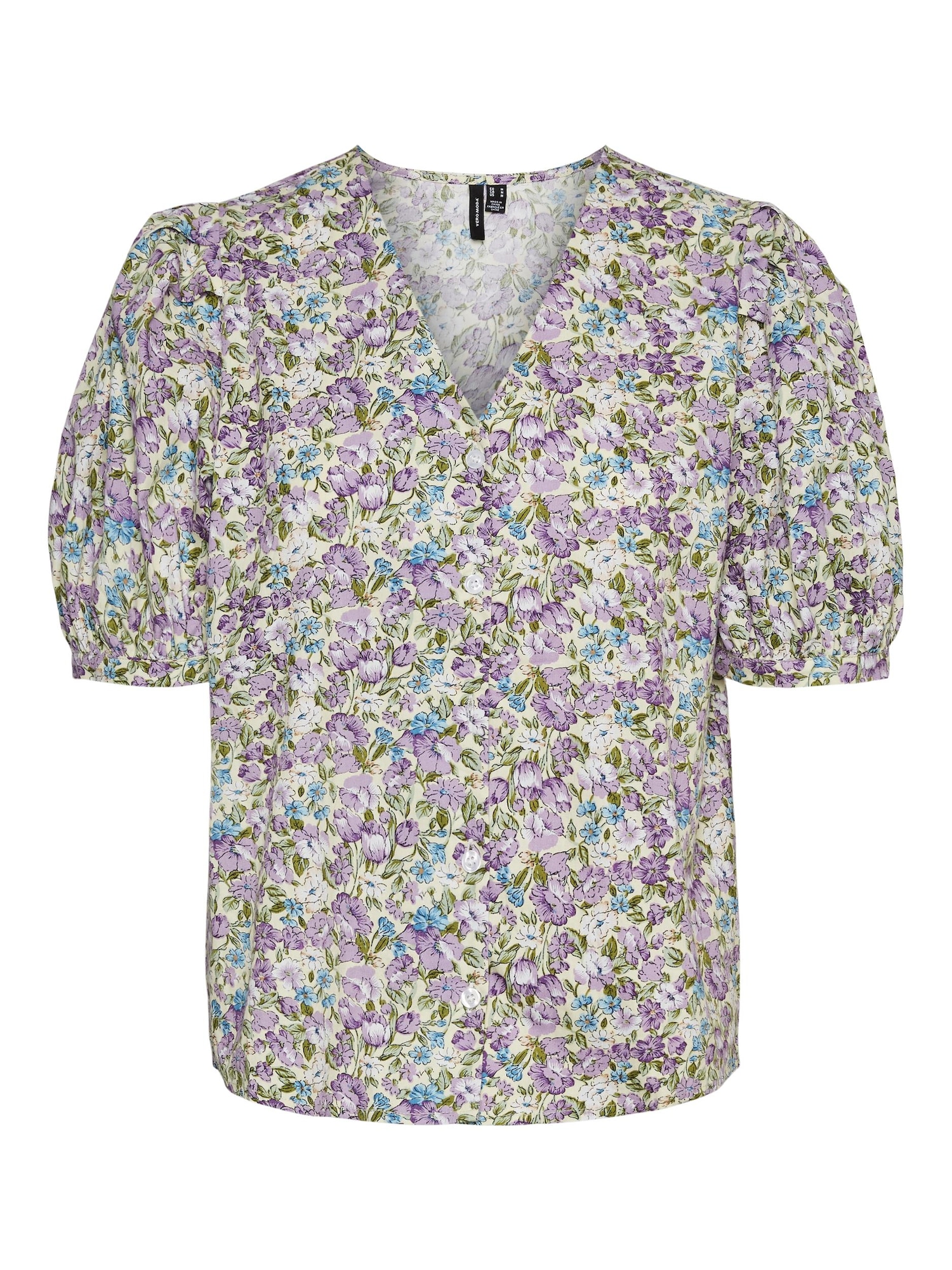 VERO MODA Bluza 'Margo'  nebeško modra / oliva / majnica / bela / naravno bela