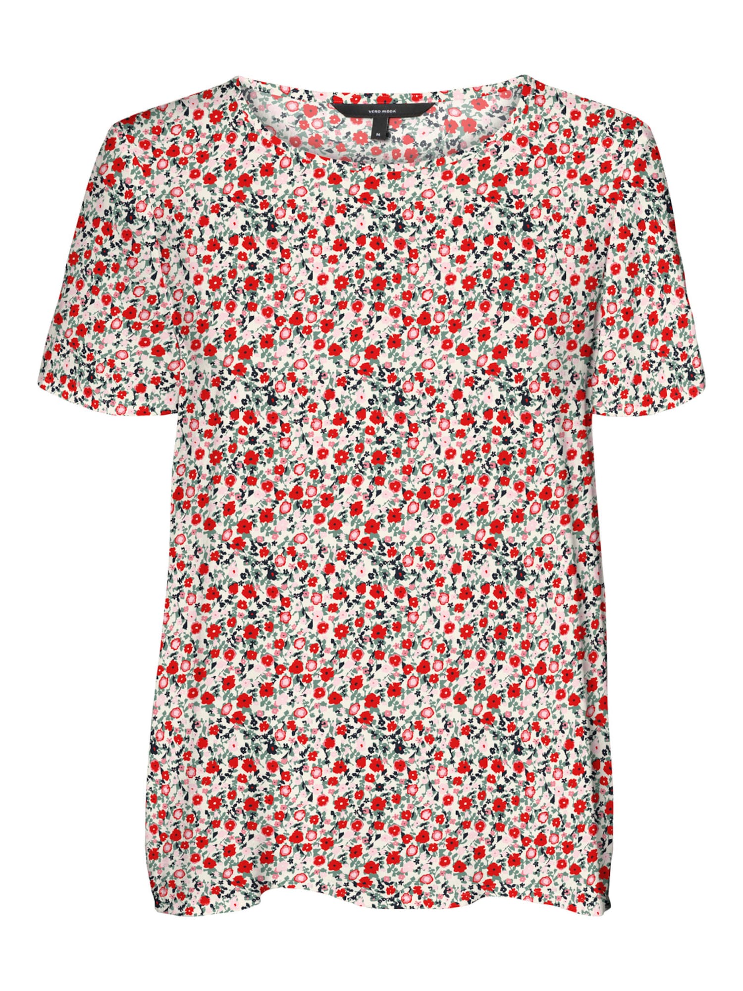 VERO MODA Bluza 'Simply'  siva / roza / rdeča / bela