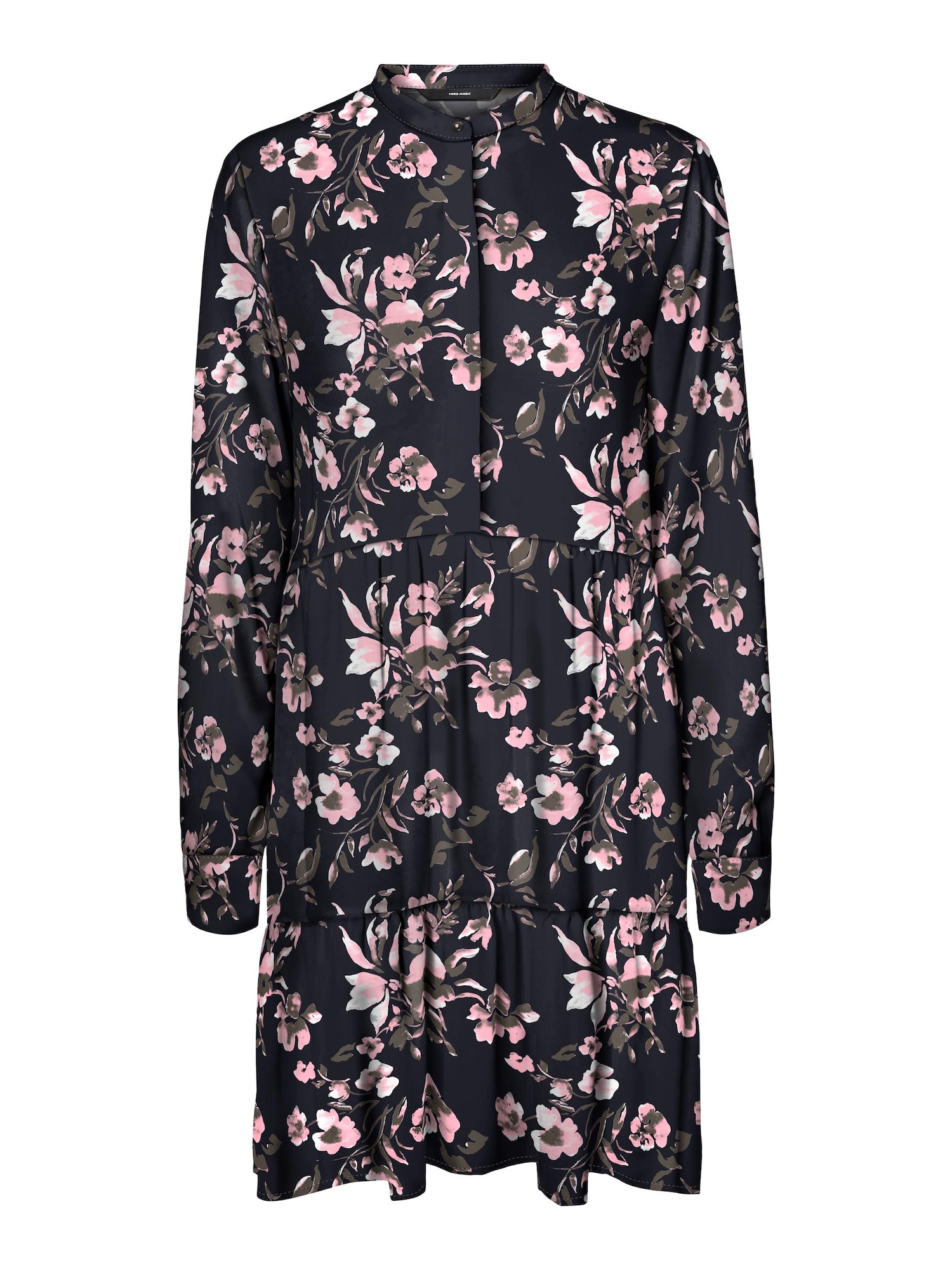 VERO MODA Dolga srajca 'Anna'  nočno modra / rjava / roza