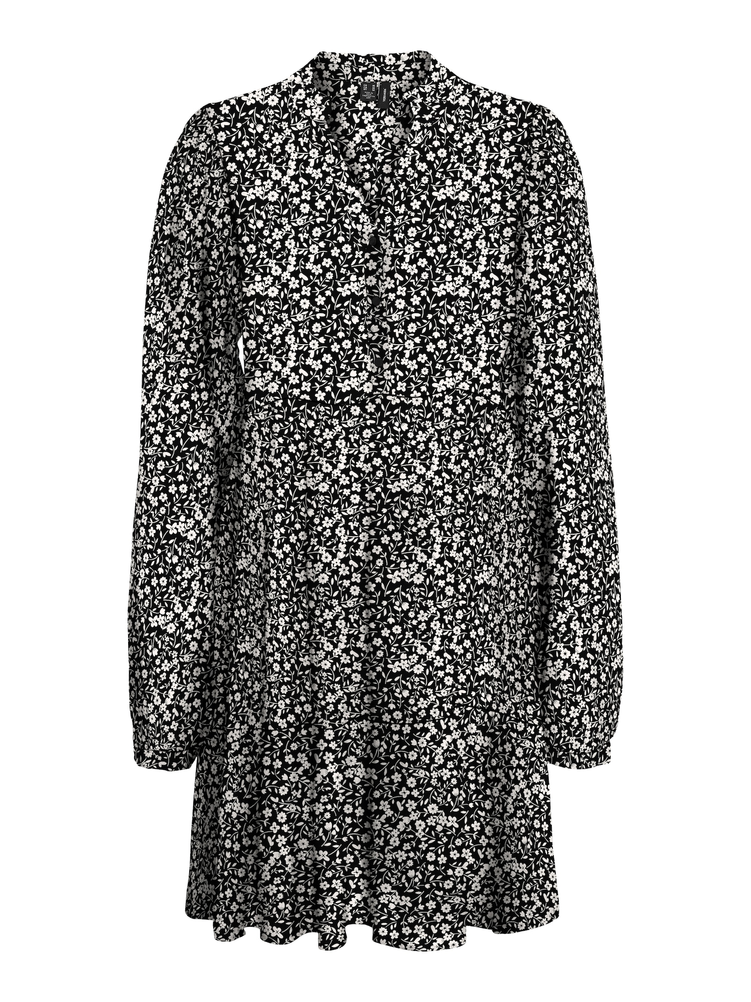 VERO MODA Dolga srajca 'Caitlynn'  črna / bela