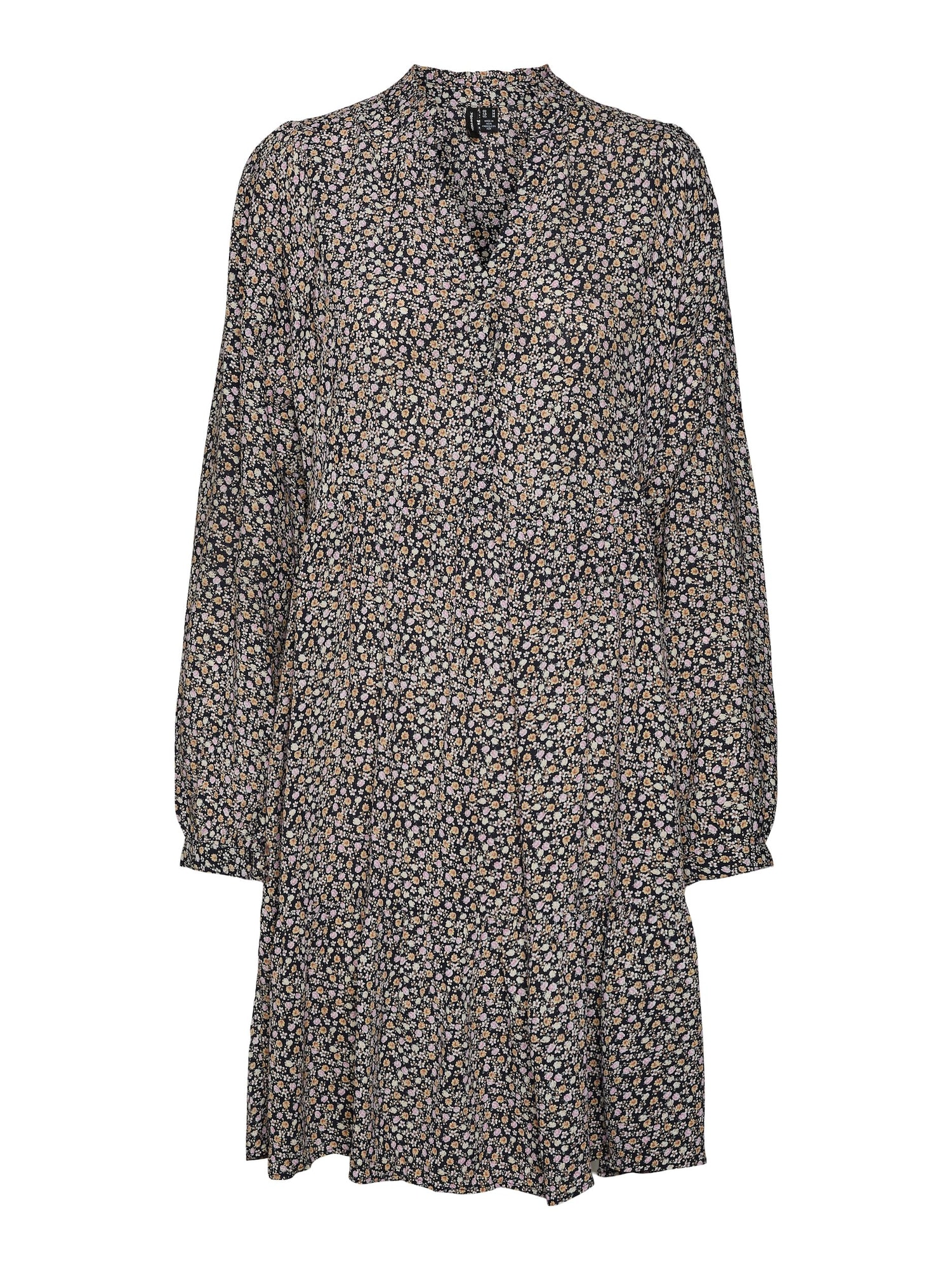 VERO MODA Dolga srajca 'Caitlynn'  nočno modra / svetlo rjava / pastelno roza / bela