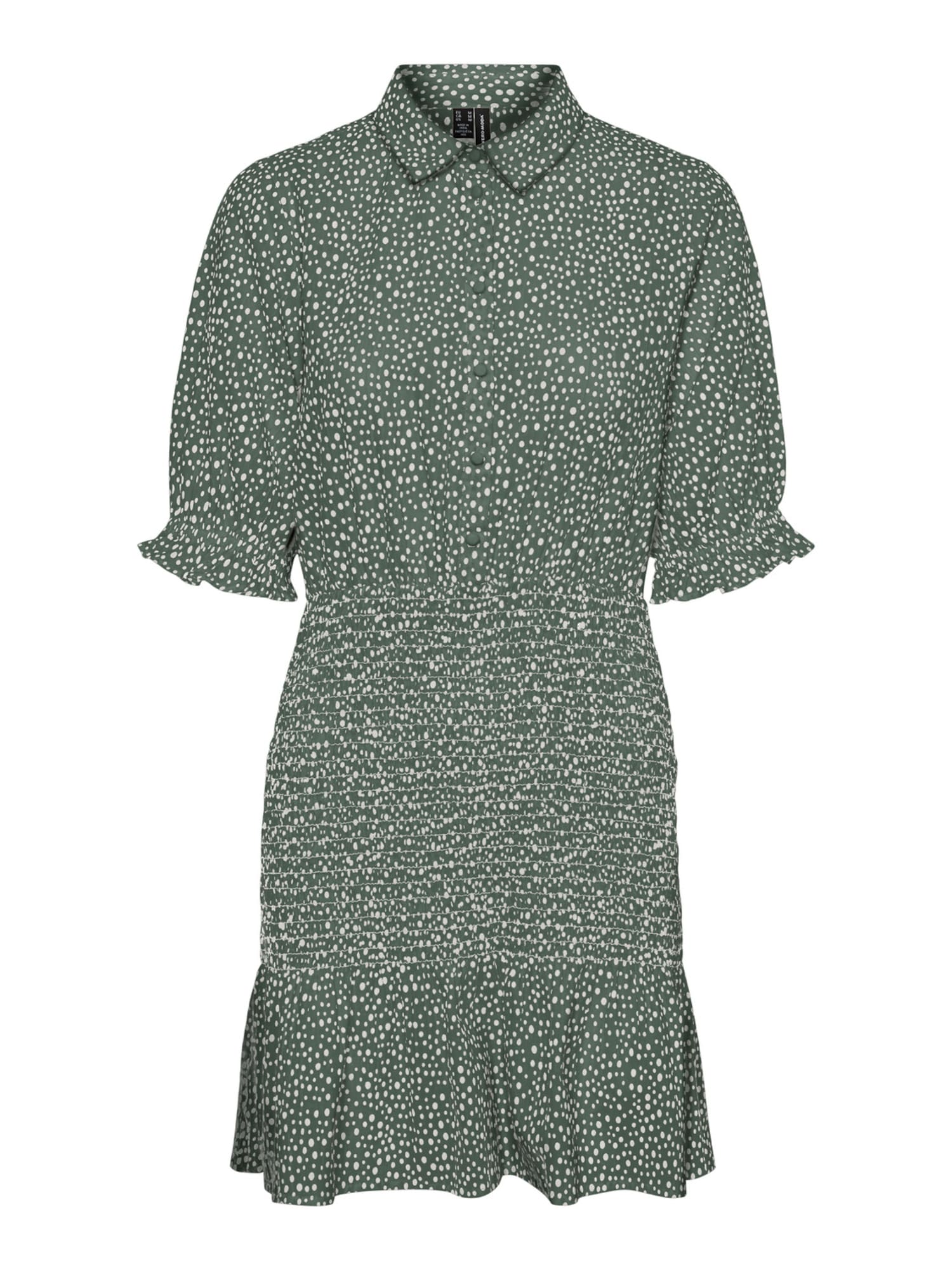 VERO MODA Dolga srajca 'Dicthe'  kaki / bela
