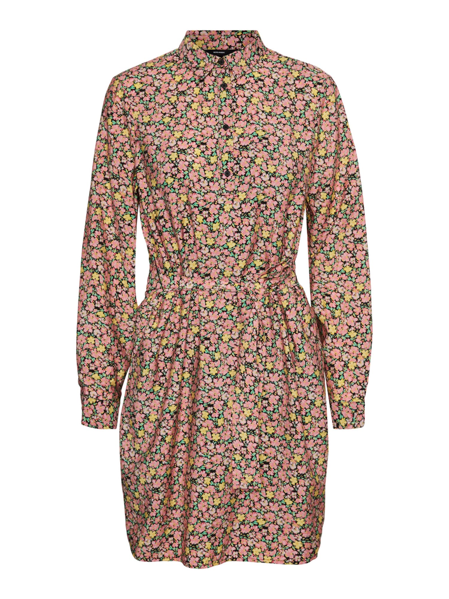 VERO MODA Dolga srajca 'Ellie'  rumena / svetlo zelena / roza / svetlo roza / črna
