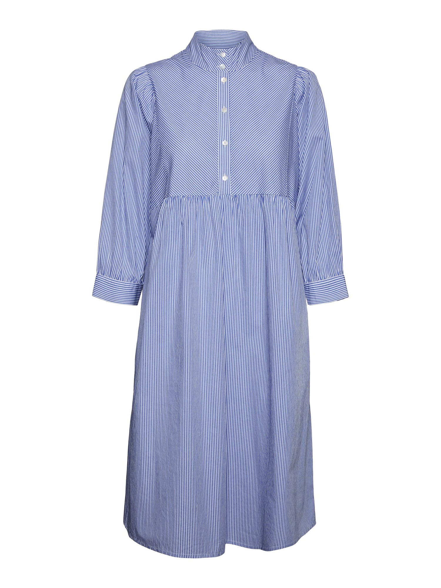 VERO MODA Dolga srajca 'Flowerly'  modra / bela