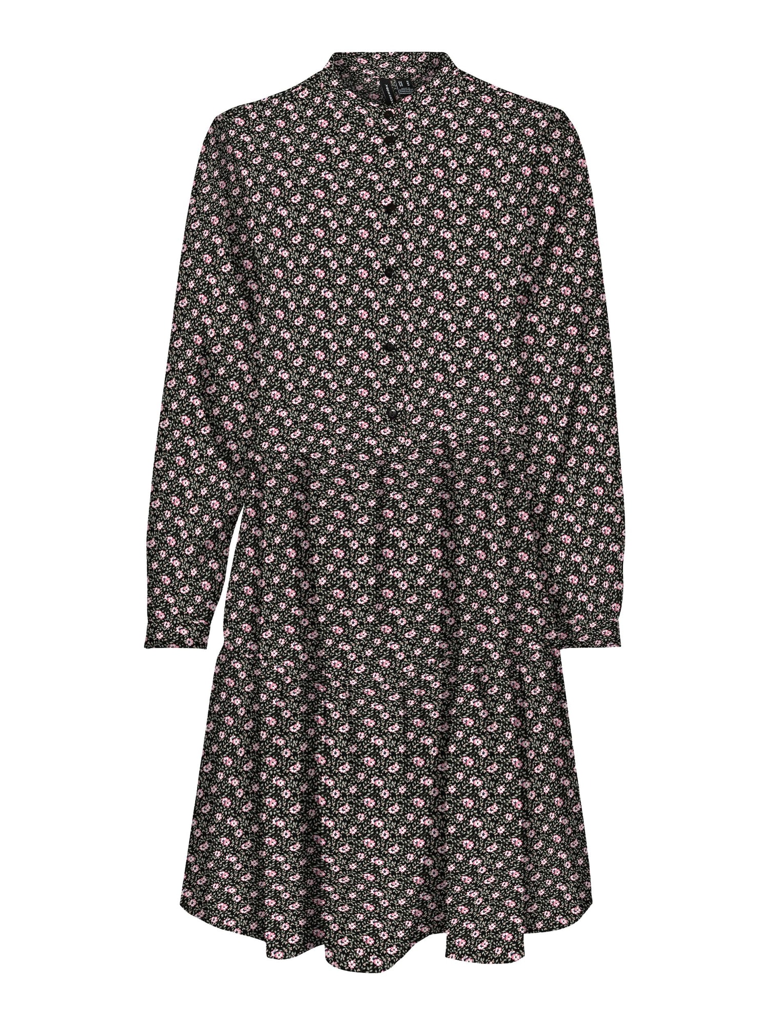 VERO MODA Dolga srajca 'Isa'  kaki / roza / črna