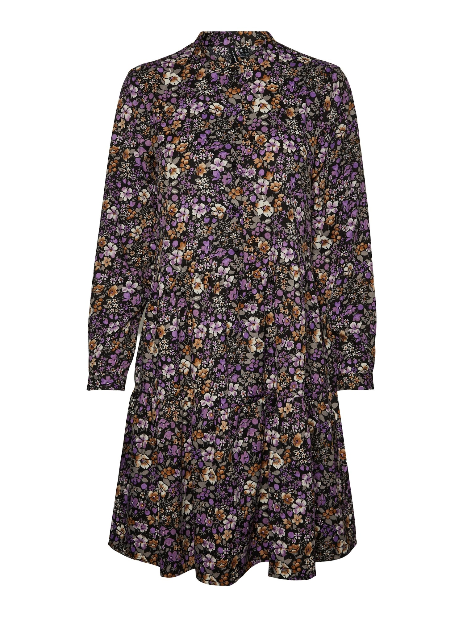 VERO MODA Dolga srajca 'Isa'  zelena / temno liila / črna / bela