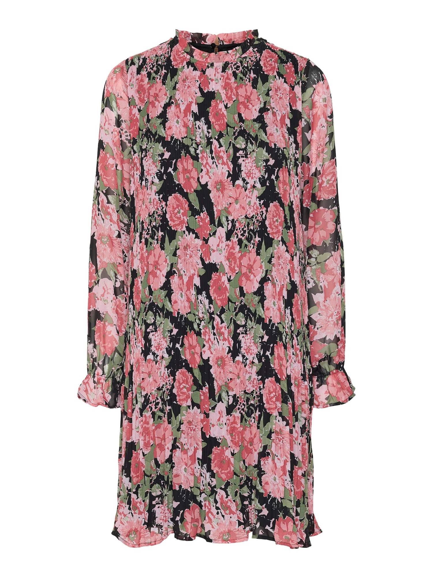 VERO MODA Dolga srajca 'Lotus'  zelena / roza / roza / črna