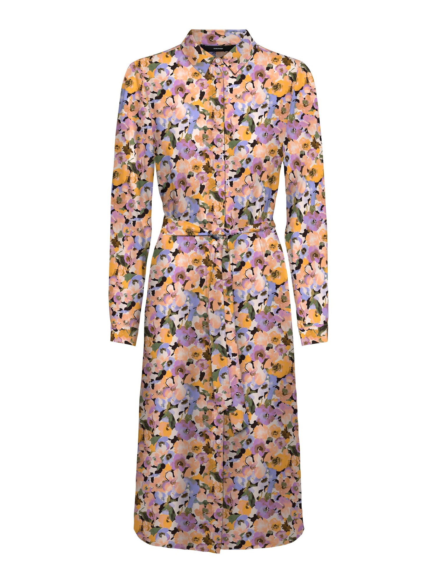 VERO MODA Dolga srajca 'Macy'  svetlo modra / svetlo zelena / oranžna / črna / bela