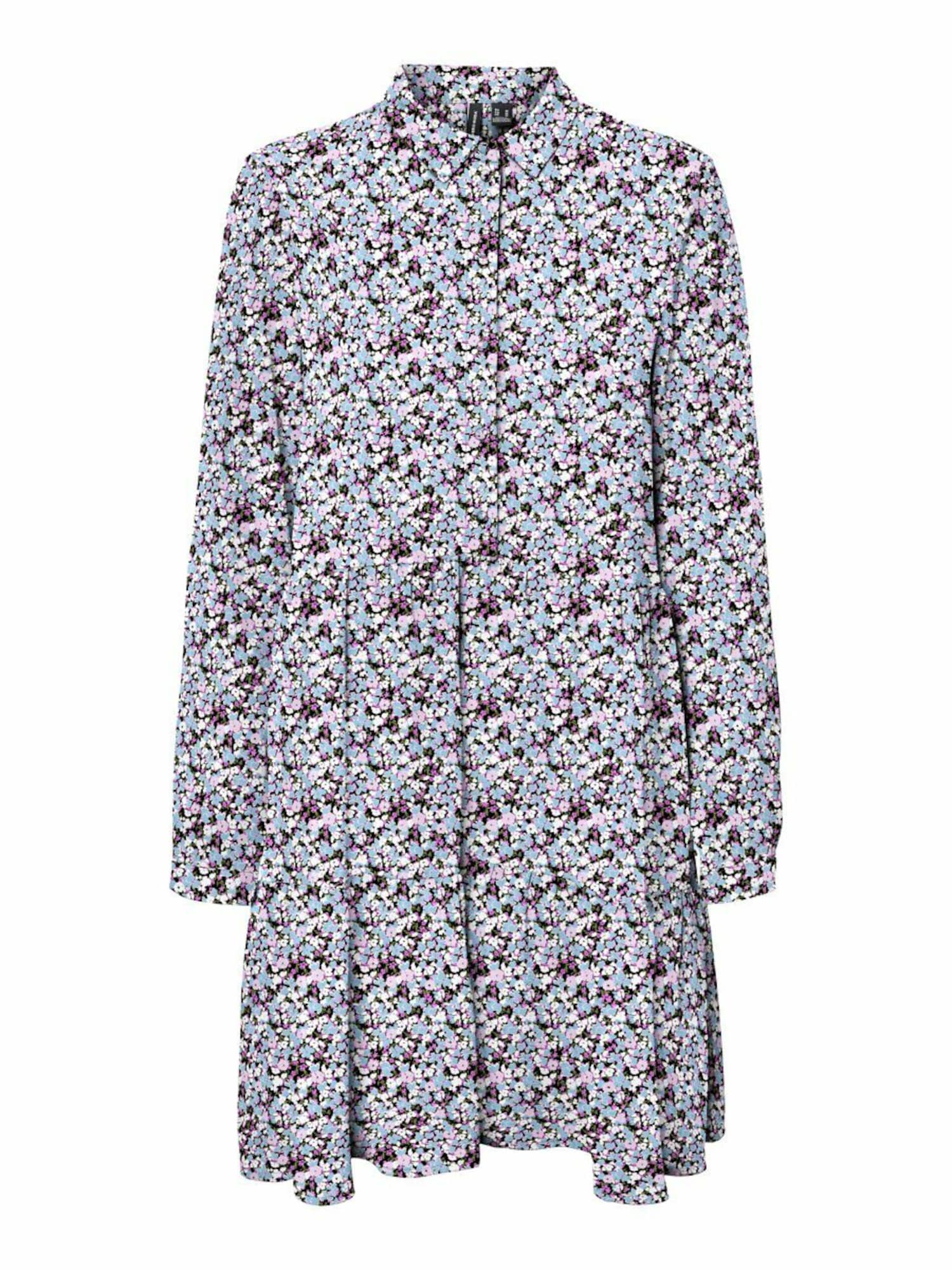 VERO MODA Dolga srajca  svetlo modra / zelena / lila / črna / bela