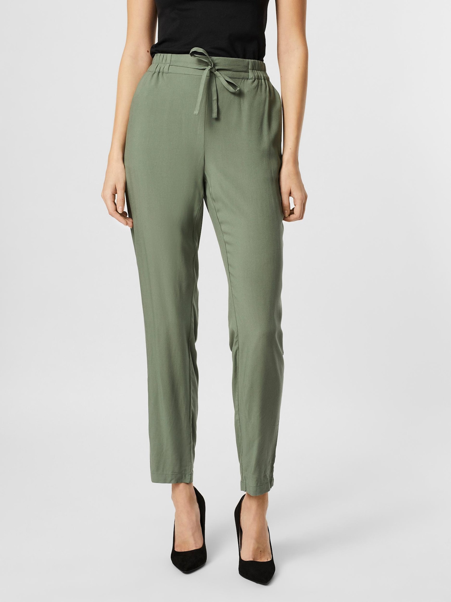 VERO MODA Hlače 'Simply'  kremna / svetlo rjava / črna