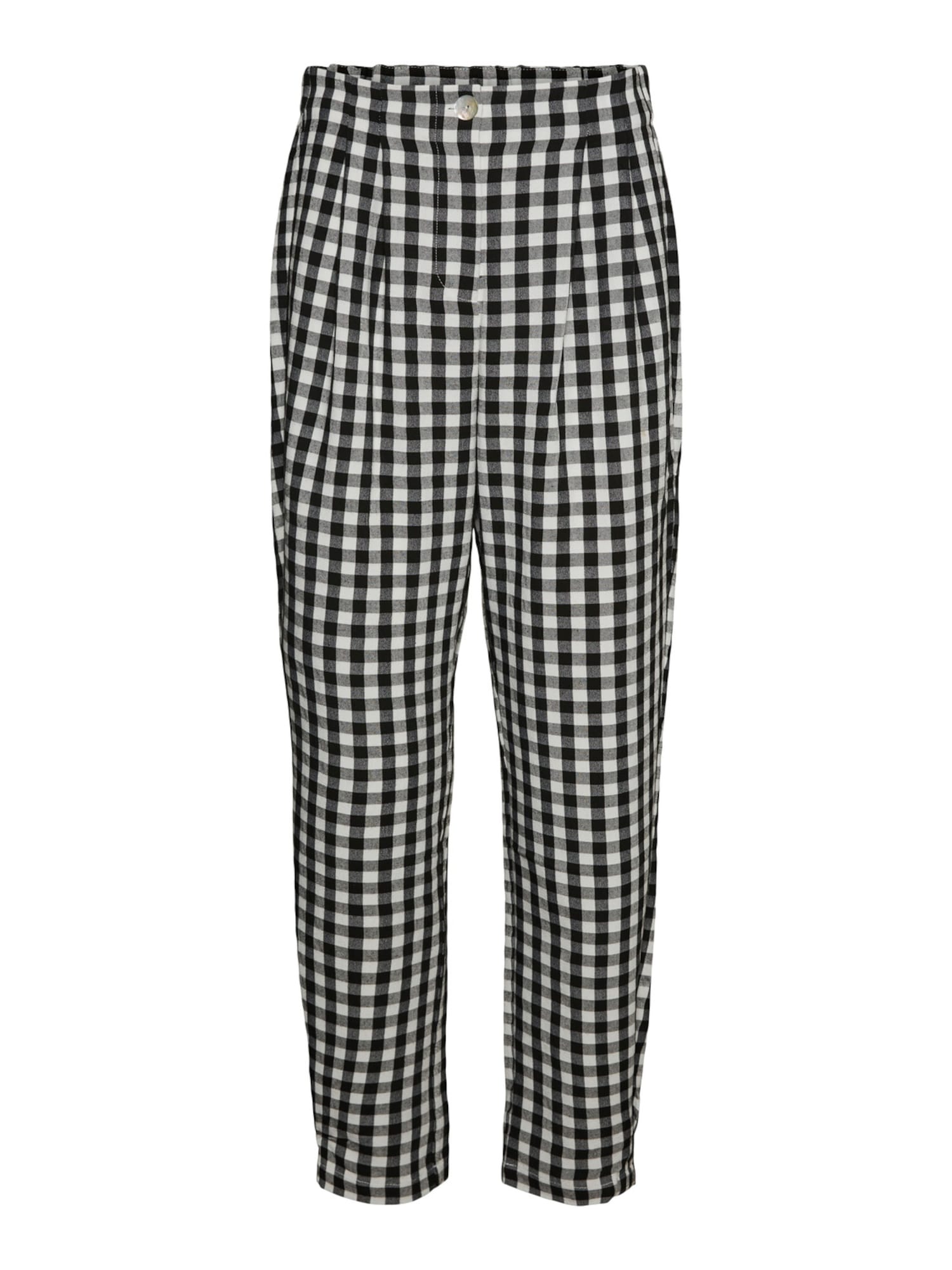 VERO MODA Hlače z naborki 'Karma'  siva / črna
