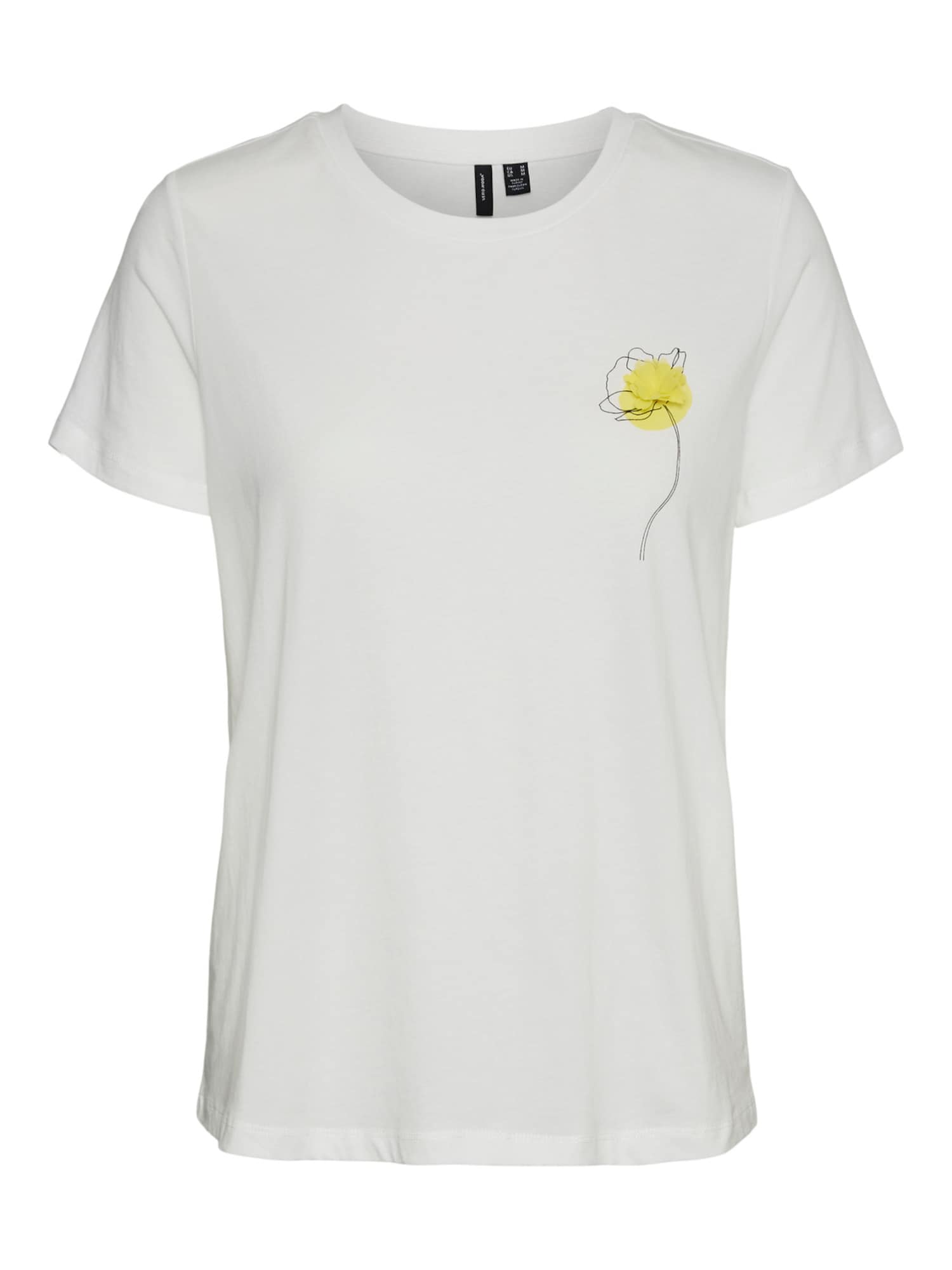 VERO MODA Majica 'AYA FRANCIS'  rumena / črna / bela