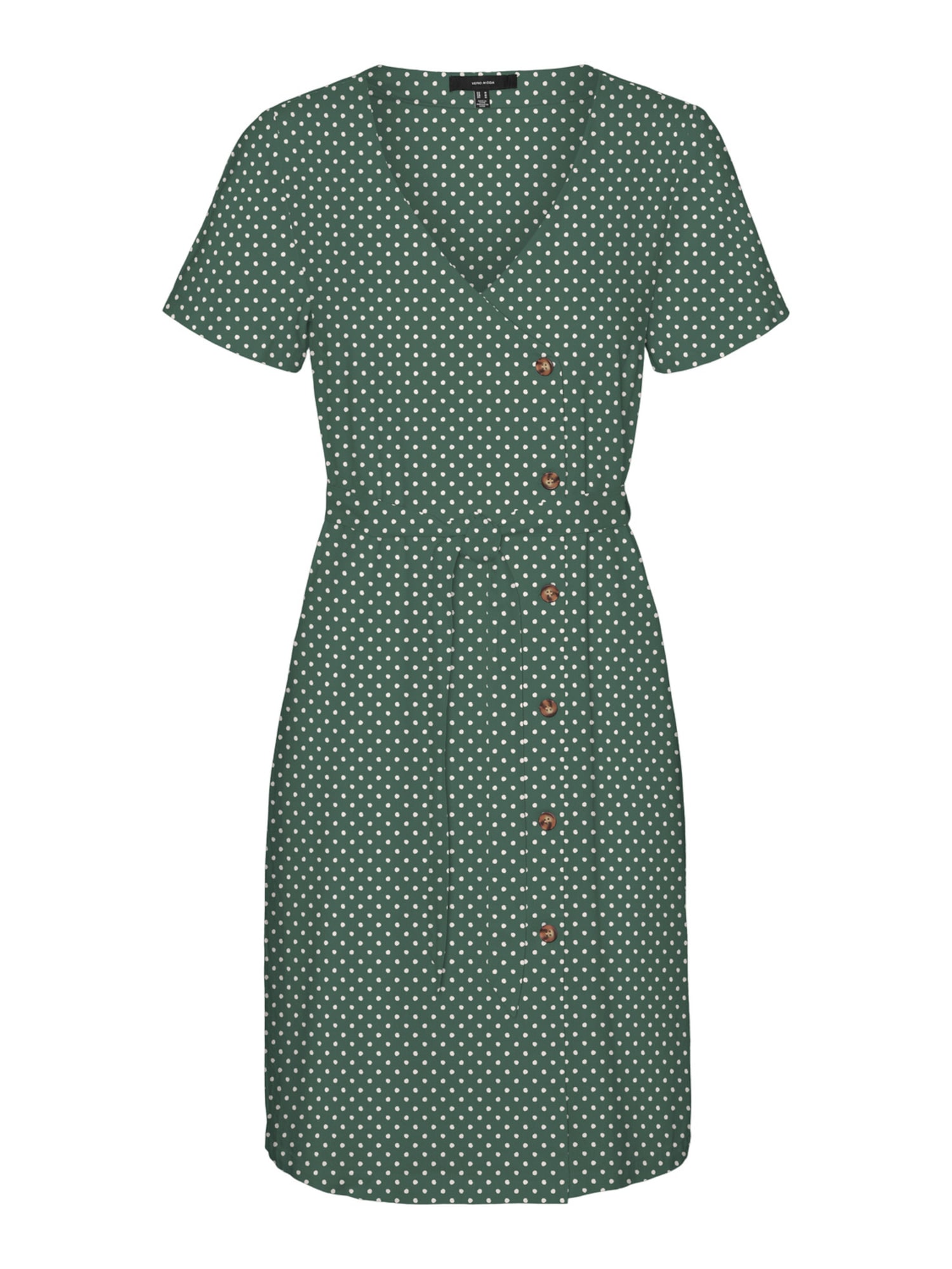 VERO MODA Obleka 'Astimilo'  temno zelena / bela