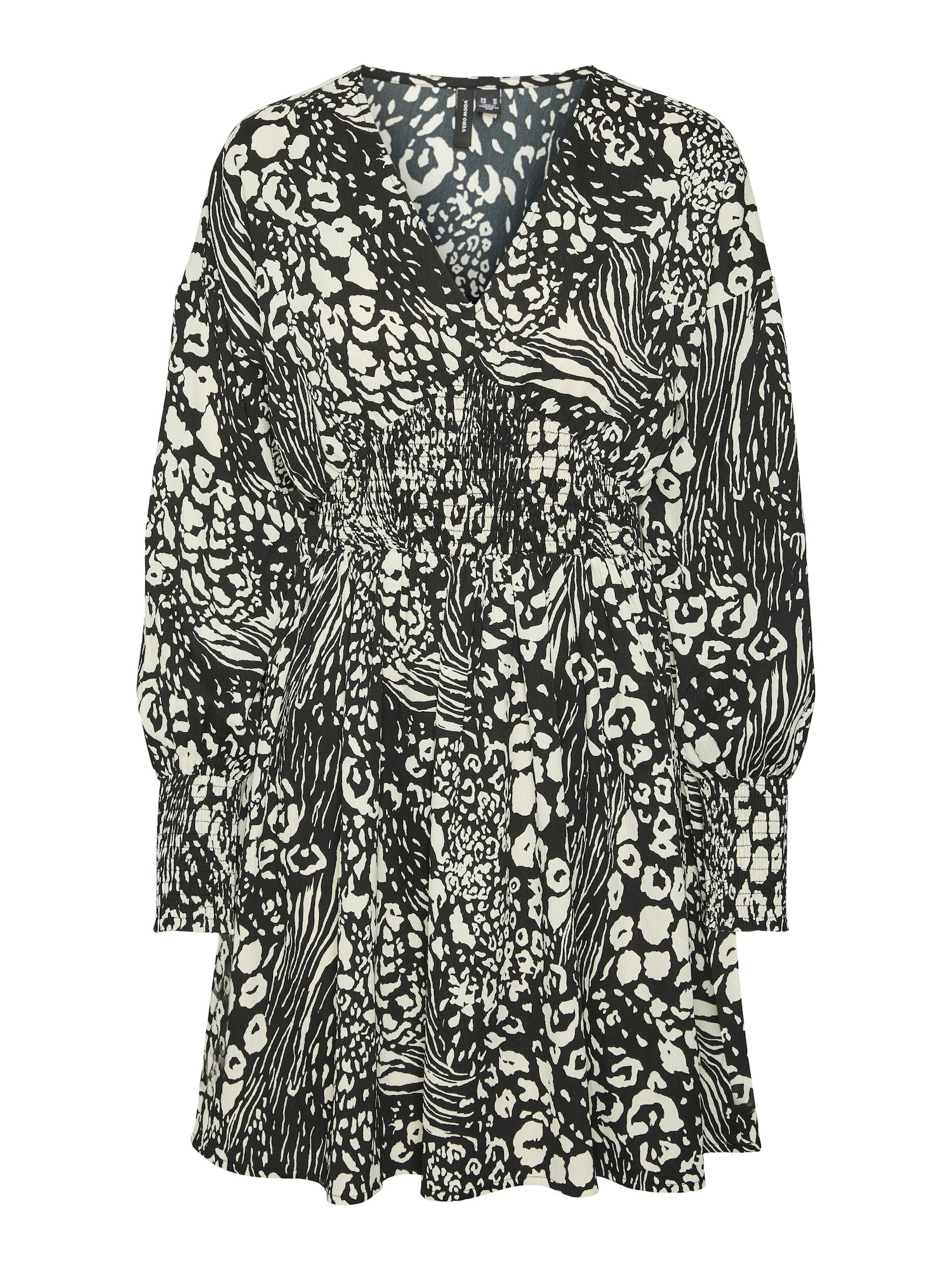 VERO MODA Obleka 'Caia'  črna / bela
