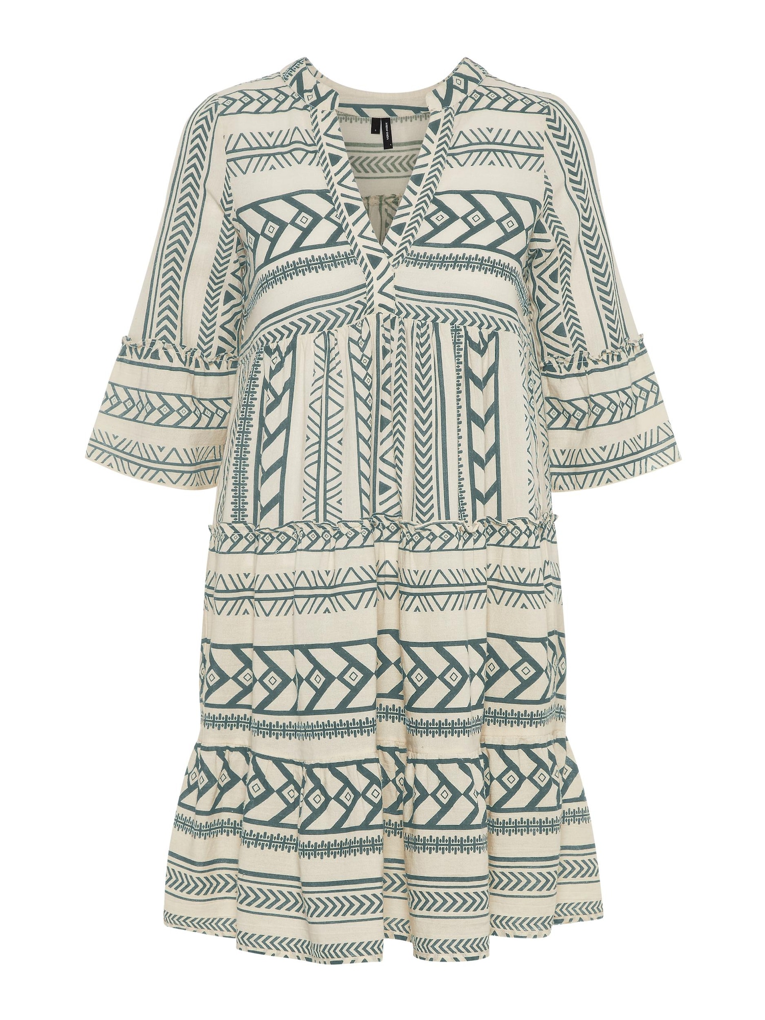 VERO MODA Obleka 'Dichte'  zelena / bela