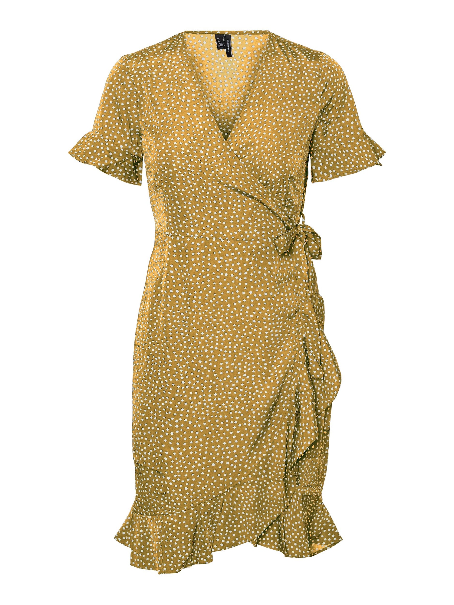 VERO MODA Obleka 'Henna'  gorčica / bela