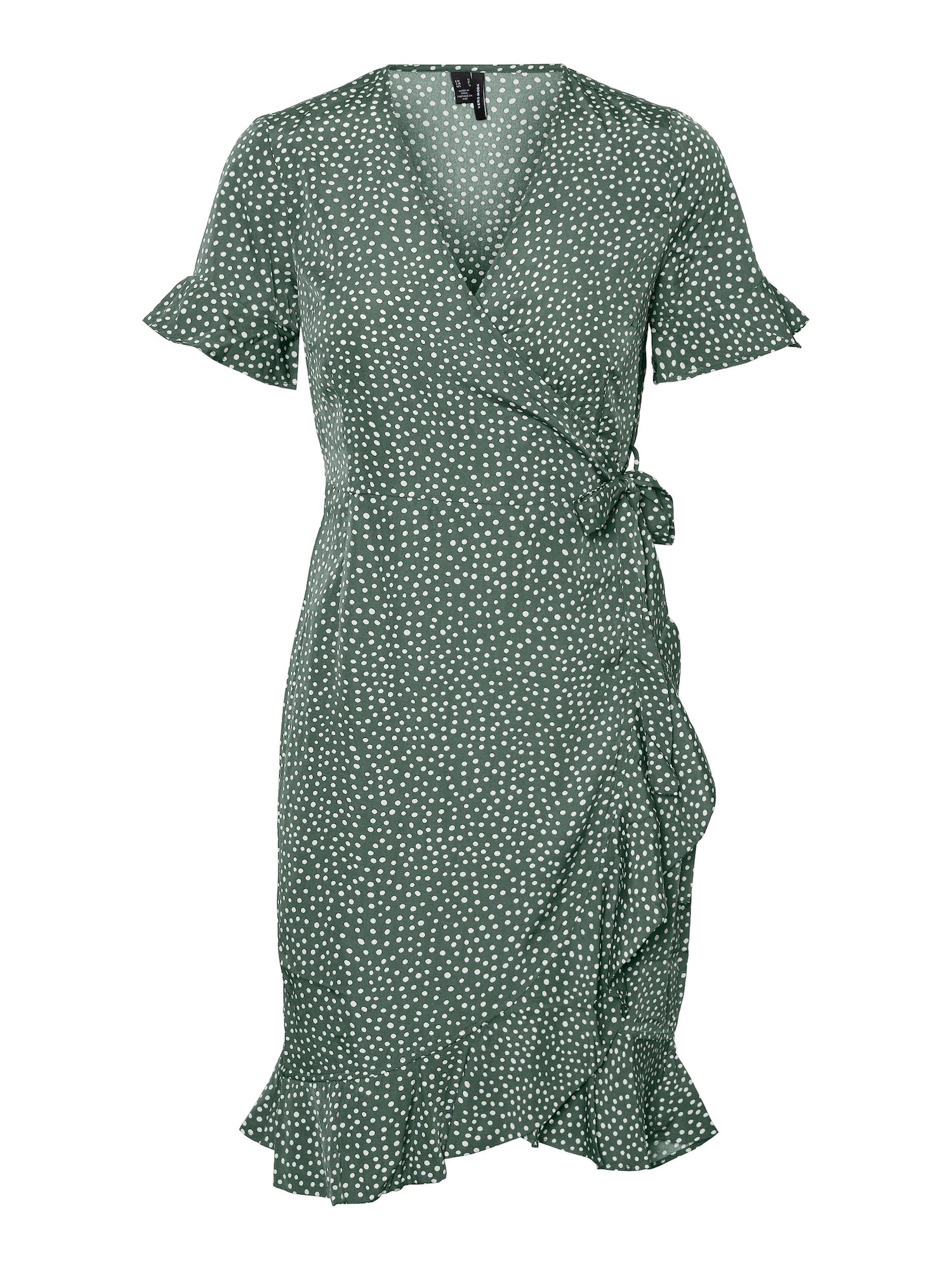 VERO MODA Obleka 'Henna'  temno zelena / bela