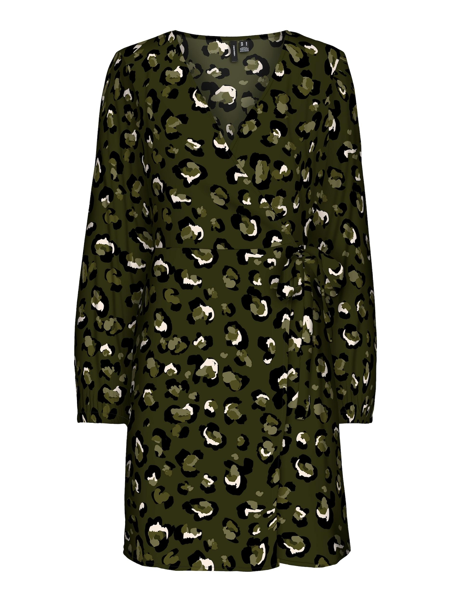 VERO MODA Obleka 'Isa'  oliva / črna / bela