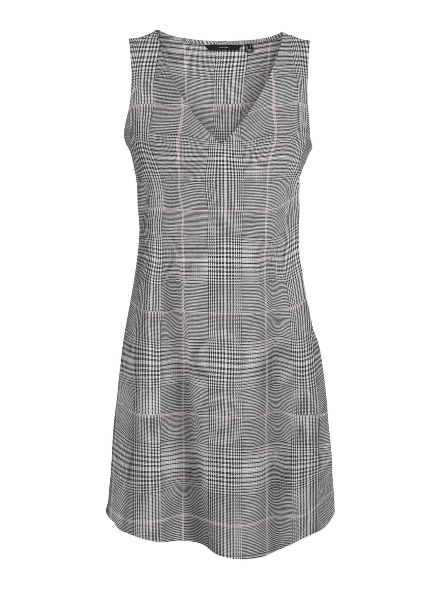 VERO MODA Obleka 'Nickie'  siva / naravno bela