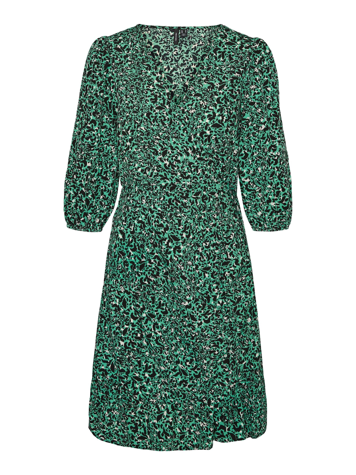 VERO MODA Obleka 'Olga'  zelena / črna / bela