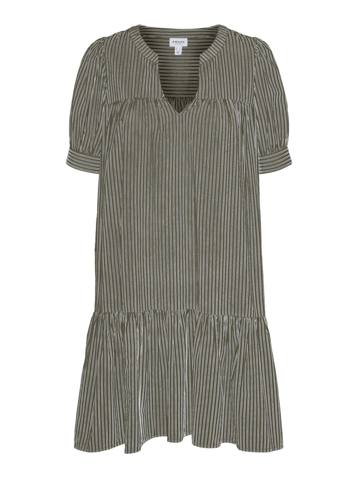 VERO MODA Obleka 'Palmer'  oliva / bela