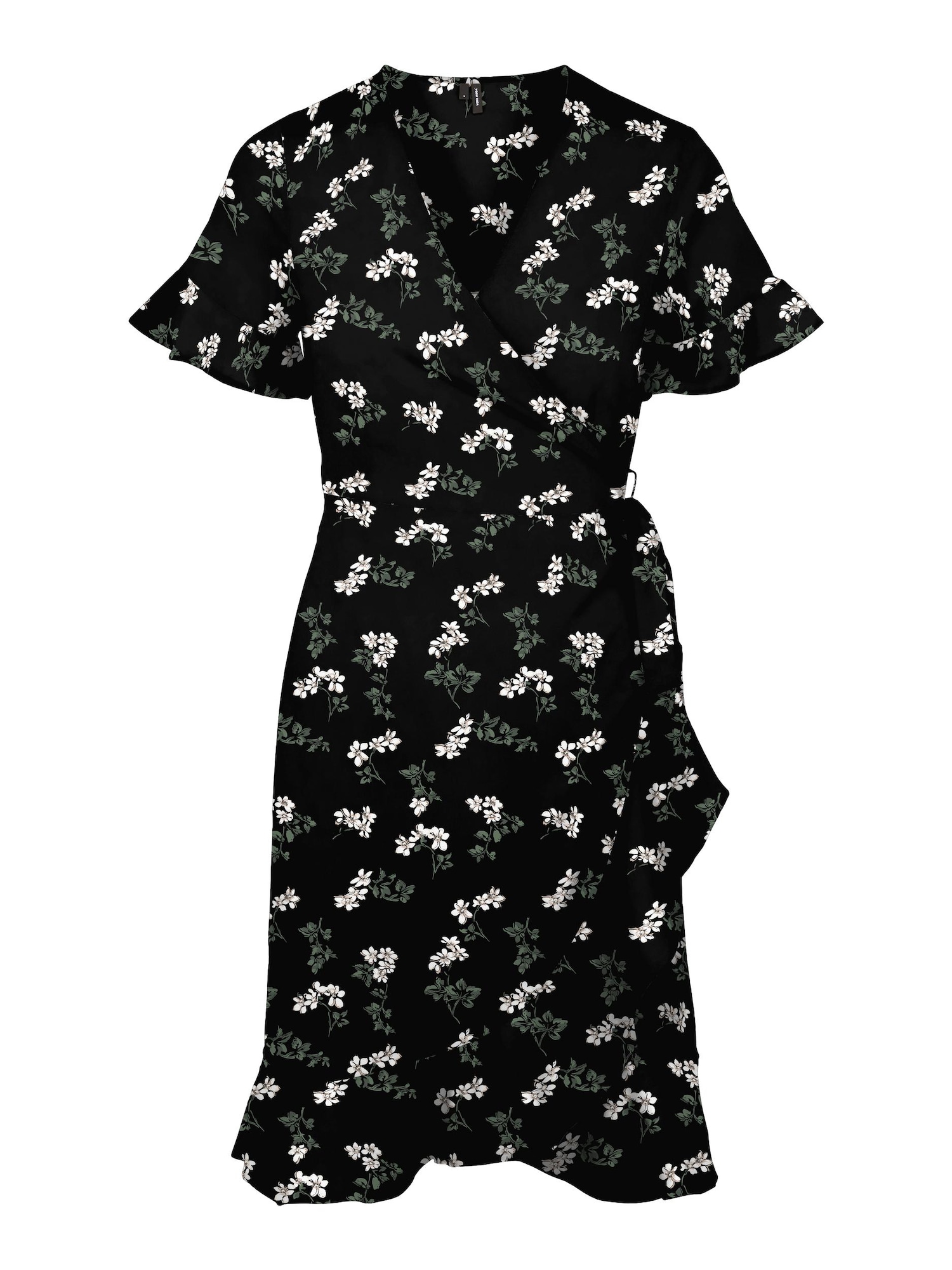 VERO MODA Obleka 'Saga'  temno zelena / črna / bela