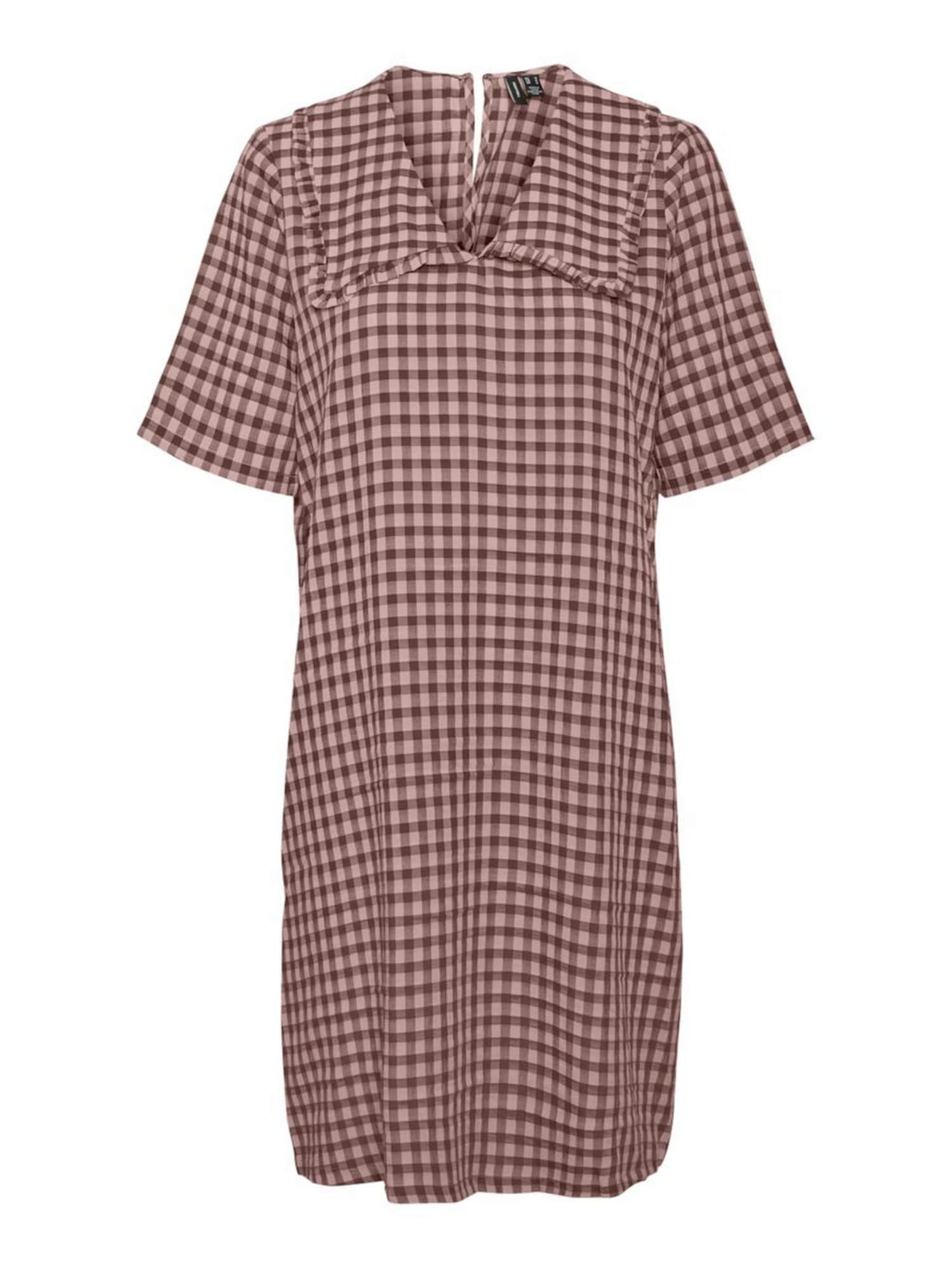 VERO MODA Obleka  temno rjava / staro roza / svetlo rdeča