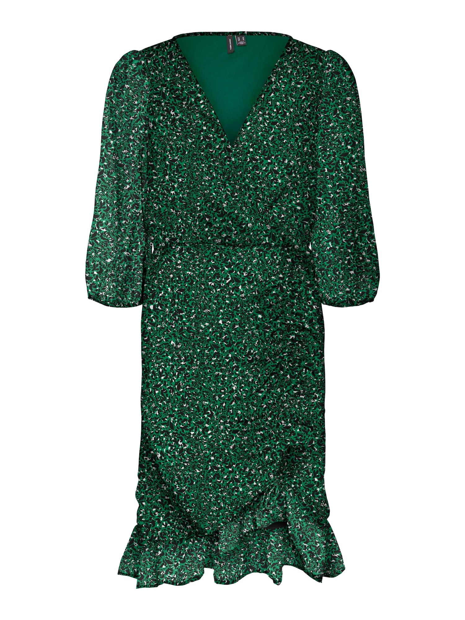 VERO MODA Obleka  zelena / črna / bela