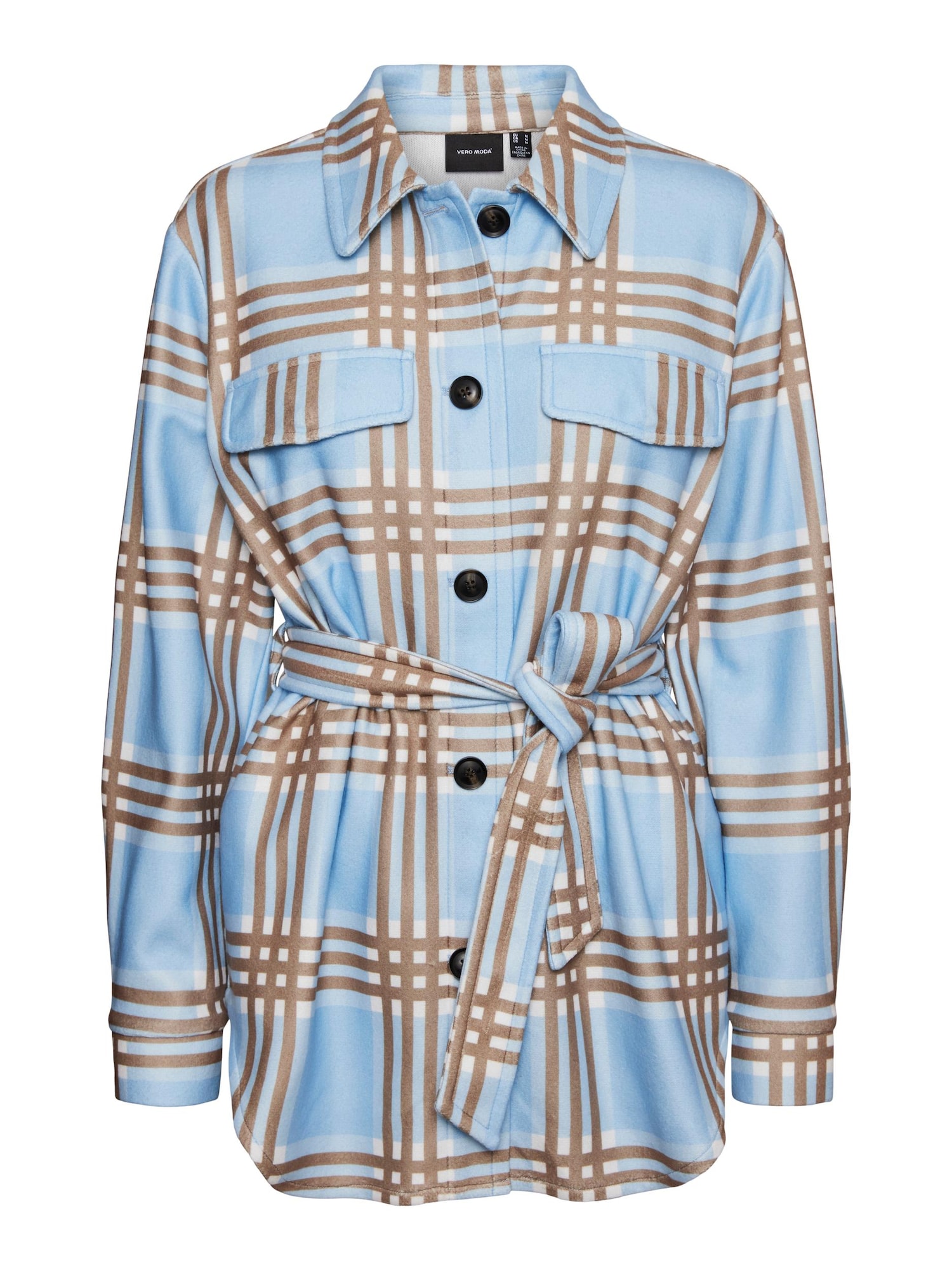 VERO MODA Prehodna jakna  svetlo modra / rjava / bela