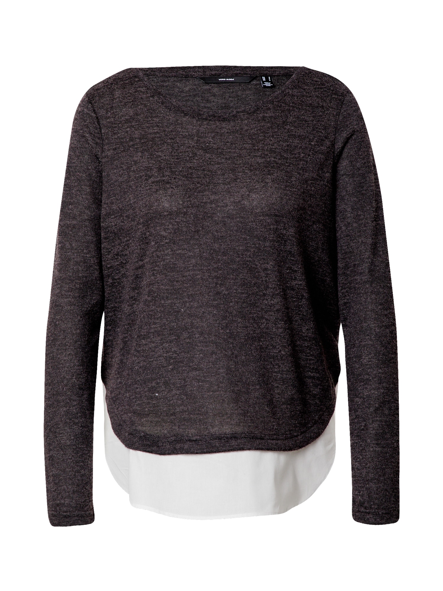 VERO MODA Pulover 'BIRGIT'  temno siva / bela