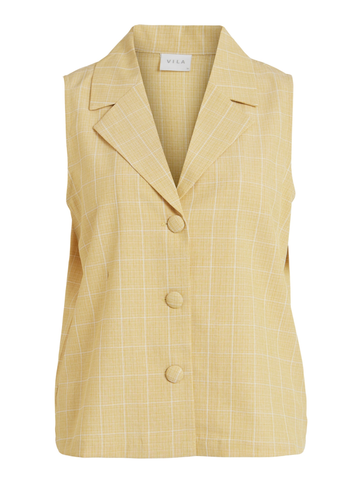 VILA Bluza 'Emily'  pastelno rumena / off-bela