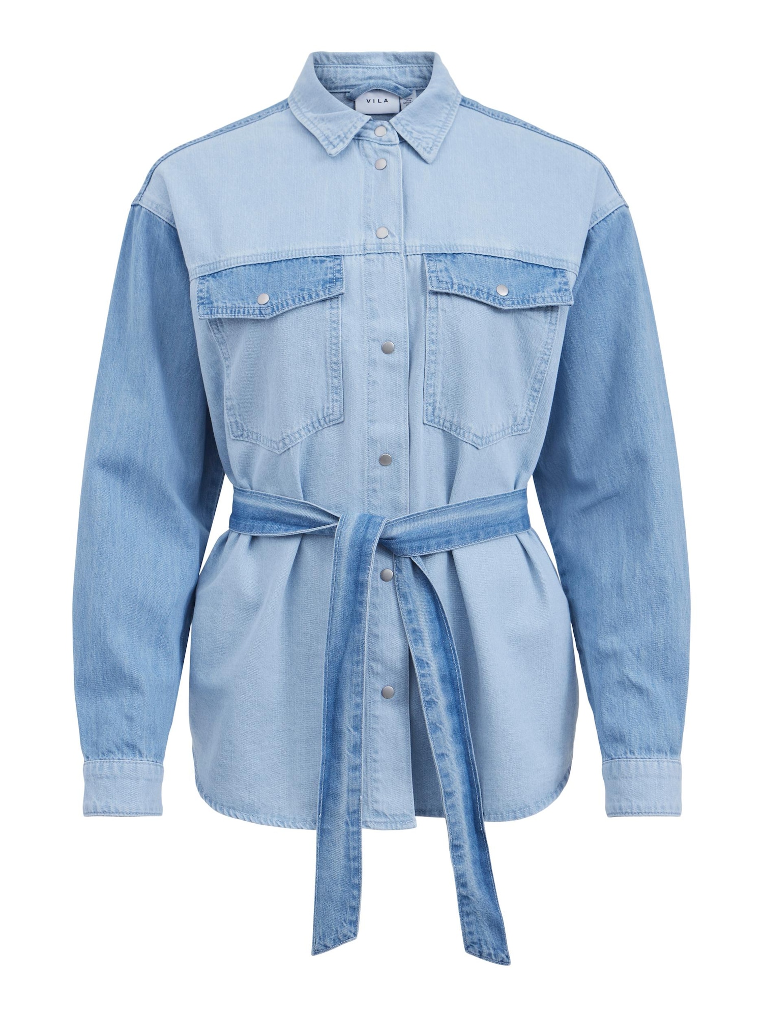 VILA Prehodna jakna  moder denim / svetlo modra