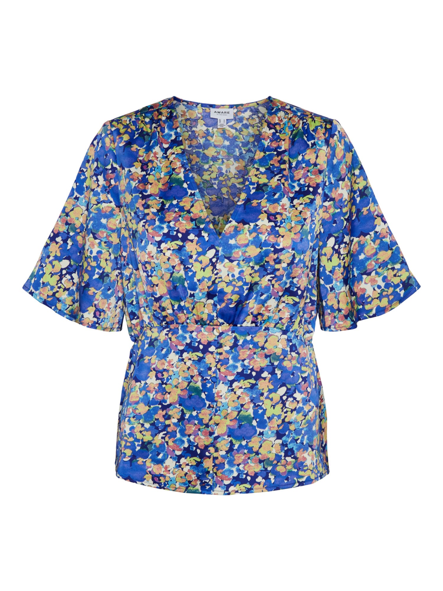 Vero Moda Aware Bluza 'Paula'  bež / kraljevo modra / svetlo zelena / mešane barve