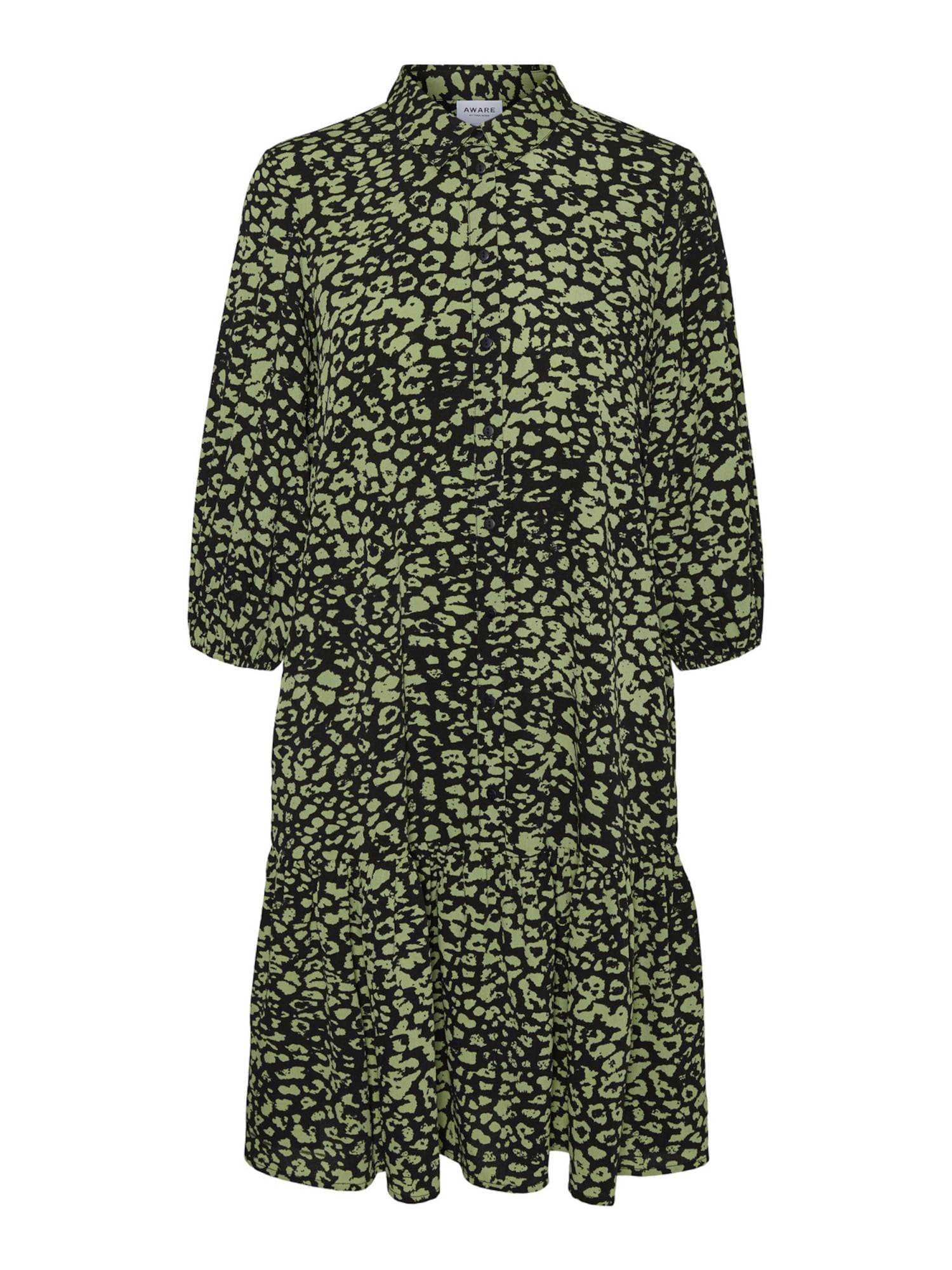 Vero Moda Aware Dolga srajca  svetlo zelena / črna
