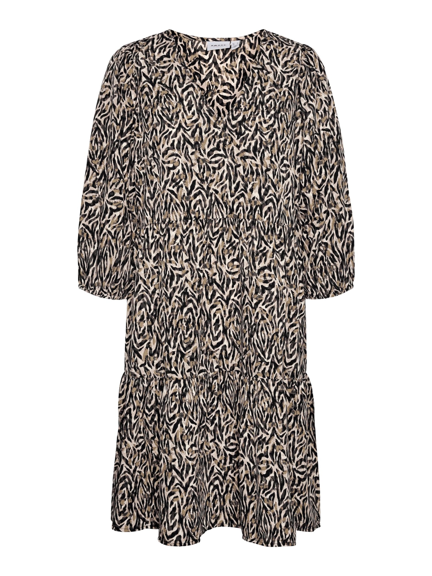 Vero Moda Aware Obleka 'Sienna'  temno bež / črna / bela