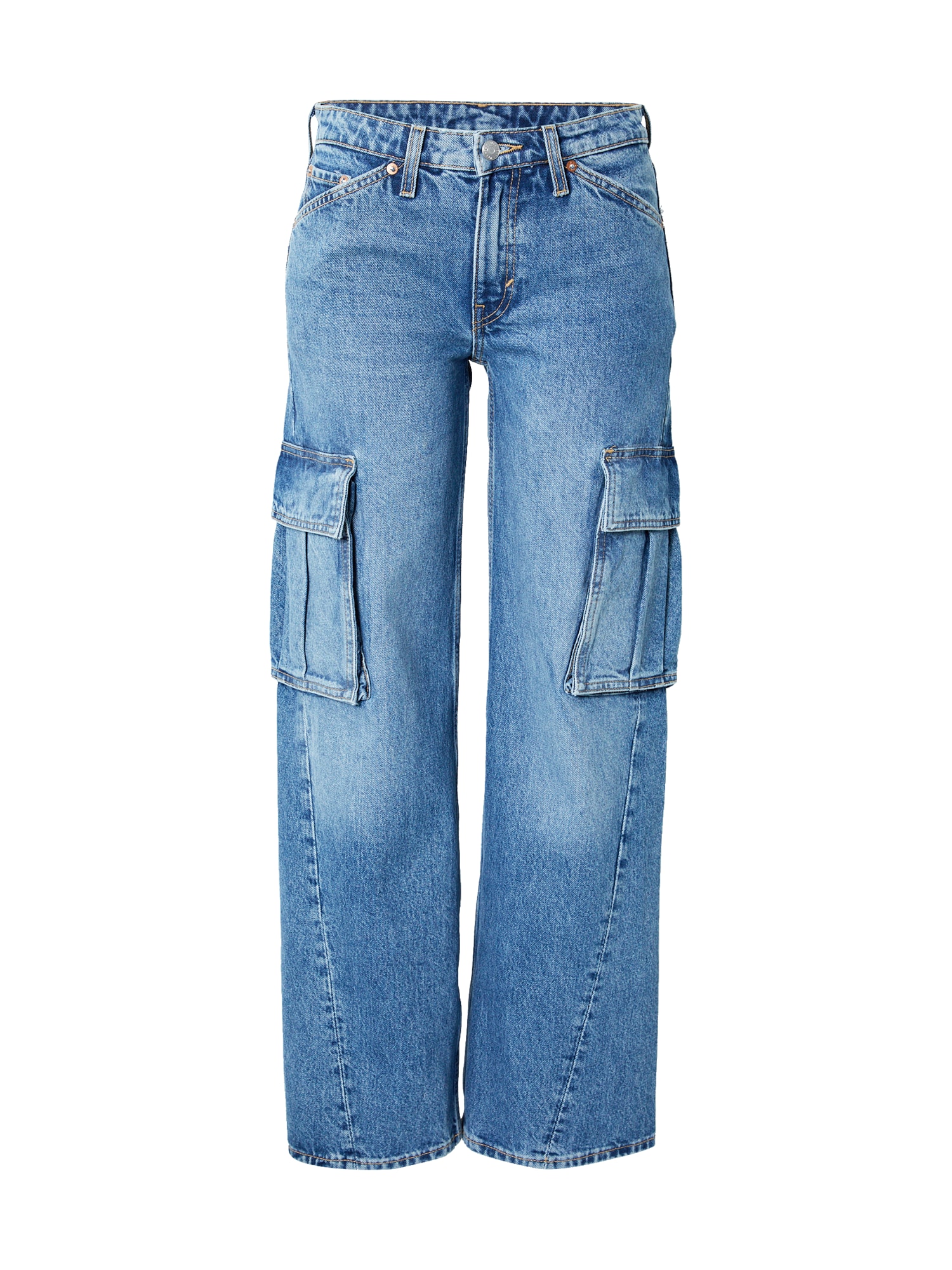 WEEKDAY Kargo kavbojke  moder denim