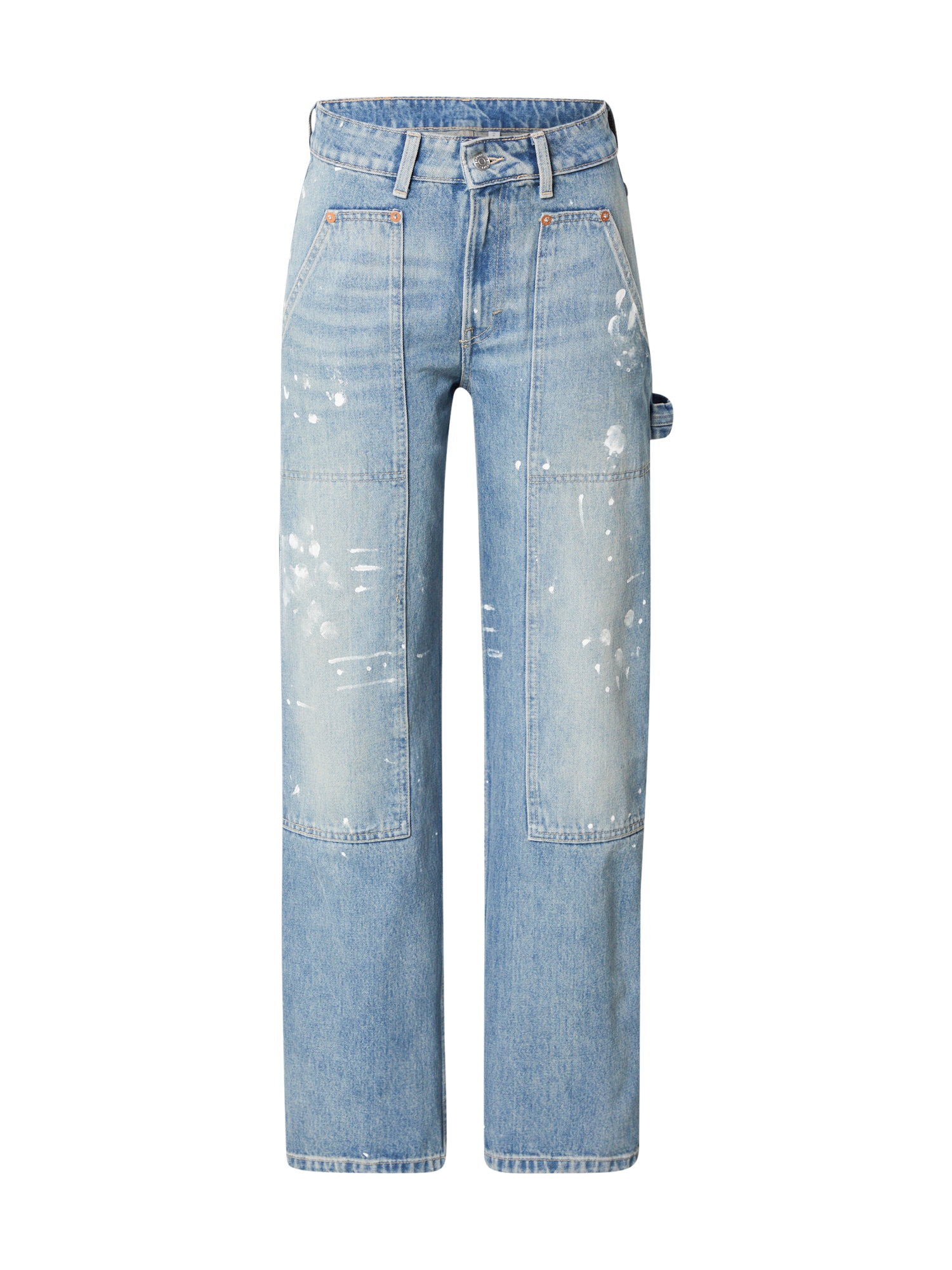 WEEKDAY Kavbojke 'Carpenter'  moder denim / bela